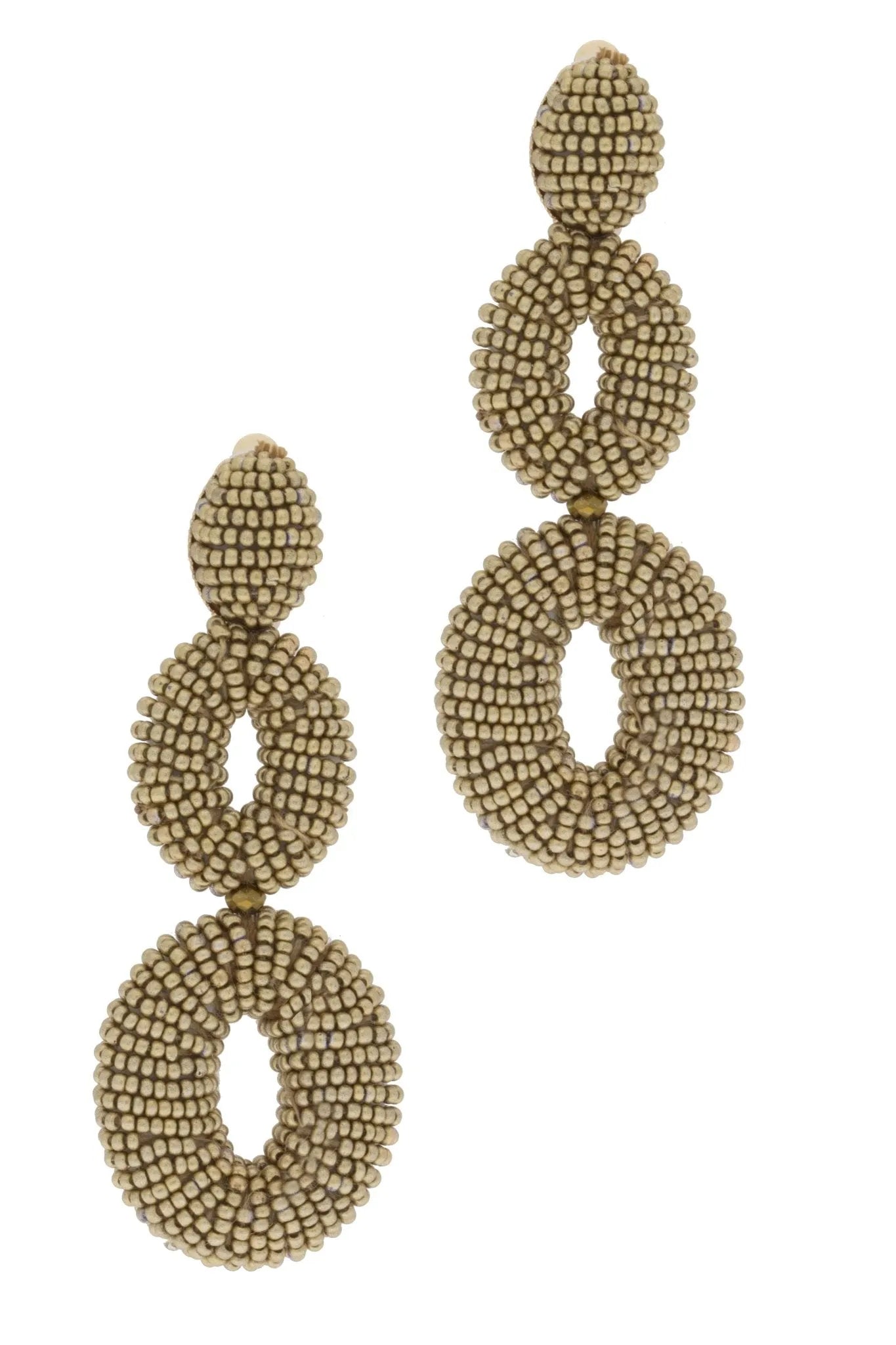 Gold Beaded Statement Earrings for Women - Elegant Dangle Jewelry for Parties, Weddings & Special Occasions