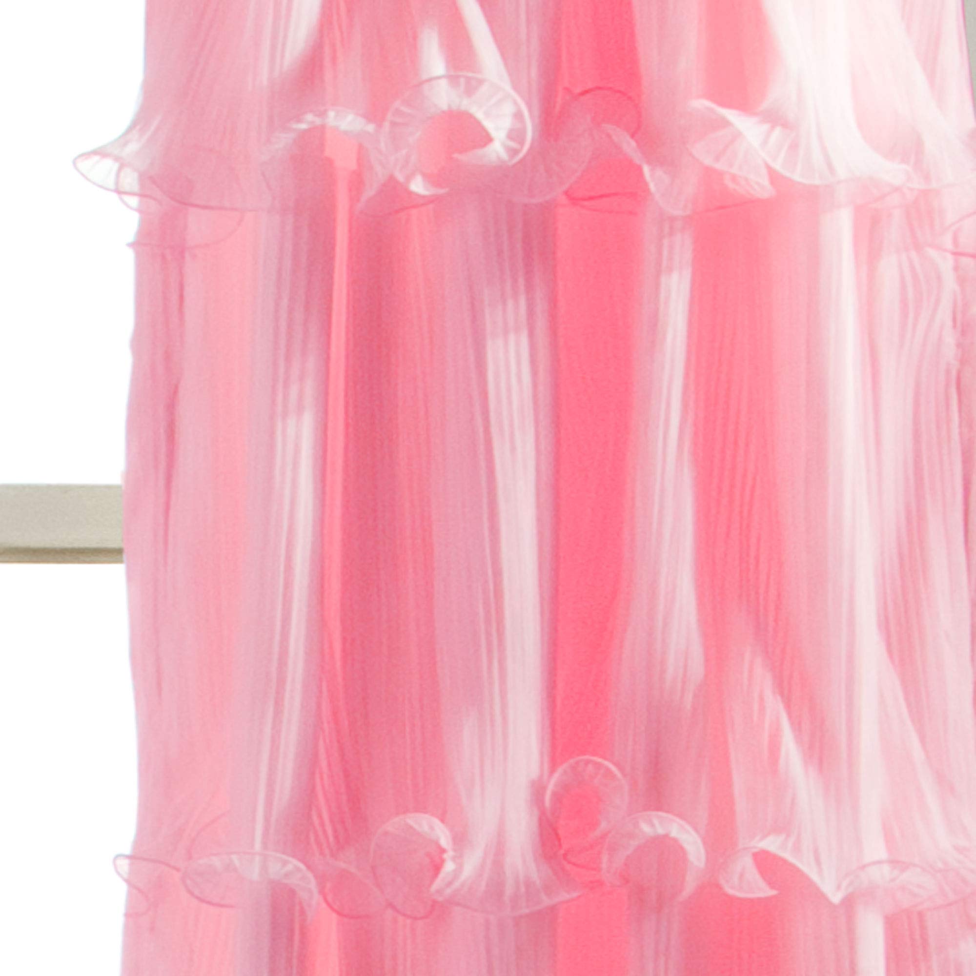 Lush Decor Nerina Sheer Ruffled Textured Pink Window Panel - 84 x 54 Inch - Elegant Curtain for Living Room, Dining Room, Bedroom, and Nursery