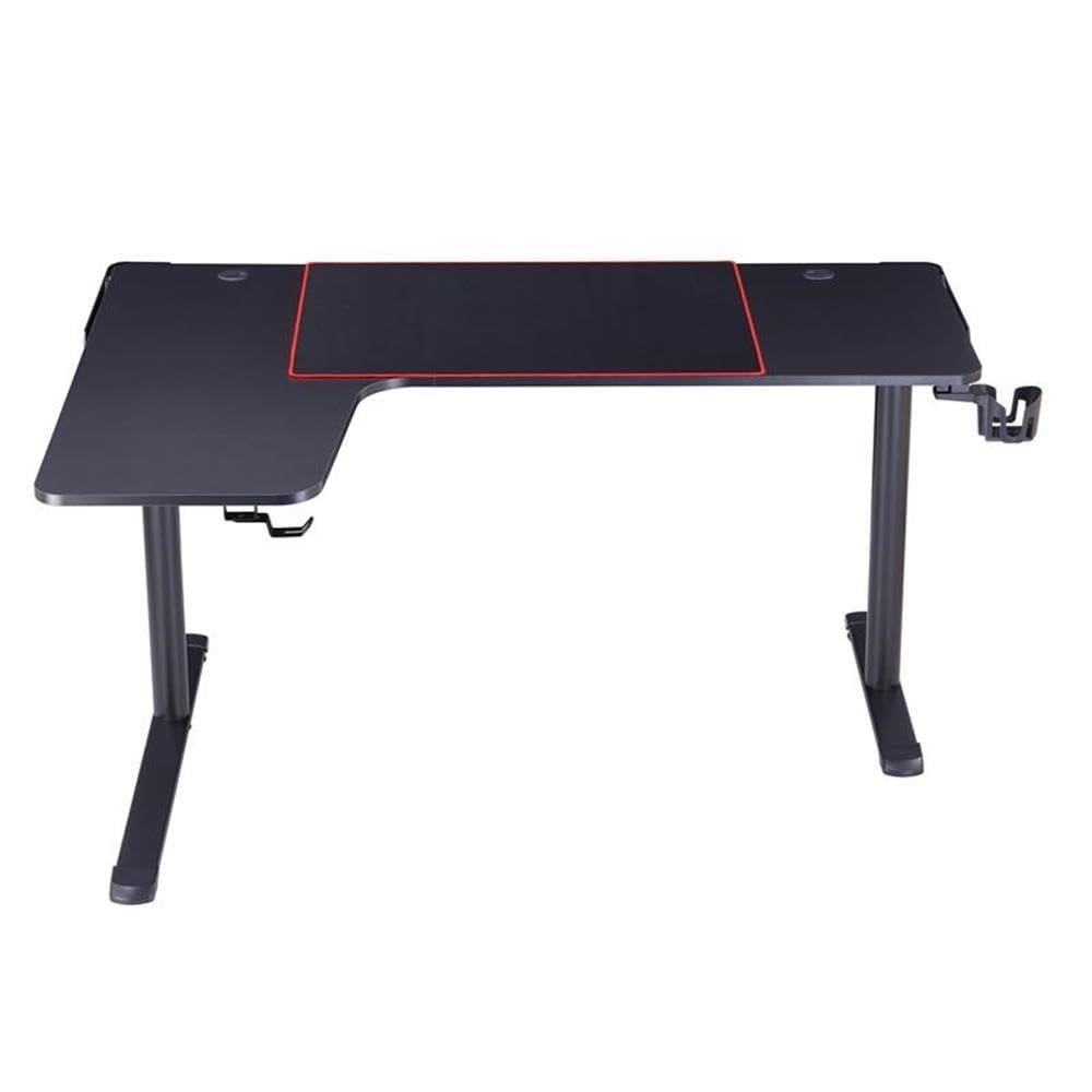UrbanPro Modern Metal Gaming Desk with Built-in USB Outlets & Power Strip - Black Ergonomic Computer Desk for Home Office & Gaming Setup