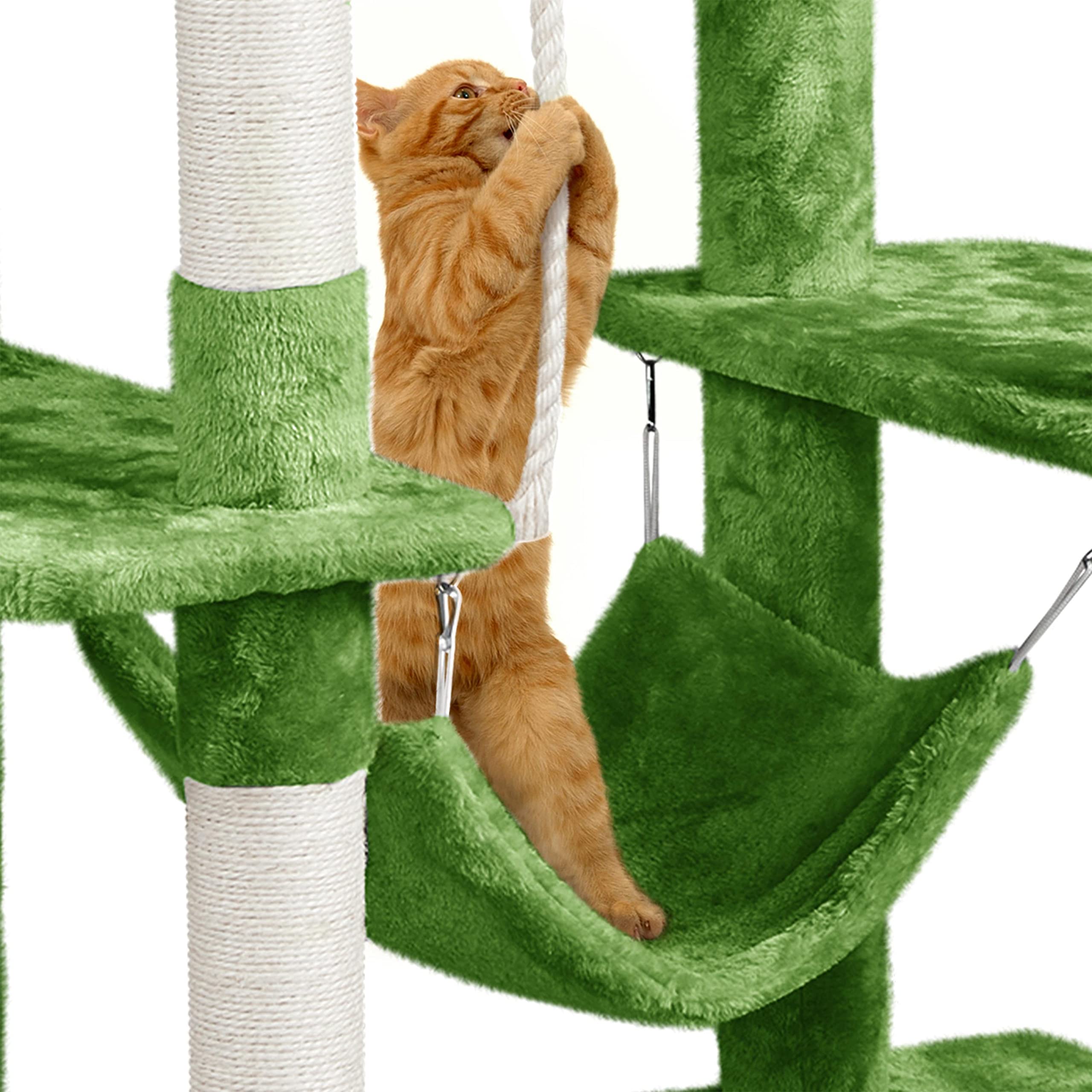 Topeakmart 63 Inch Cat Tree Tower for Indoor Cats - Multi-Level Cat Climbing Activity Center with Scratching Posts, Cozy Condo & Spacious Platforms - Perfect for Play, Exercise & Relaxation in Home or Apartment