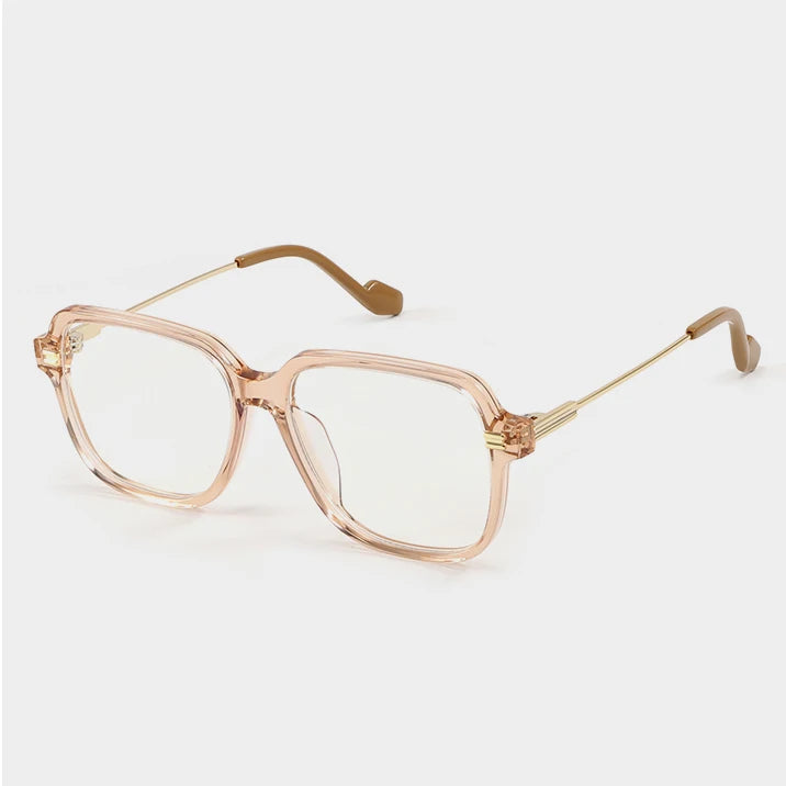 Aimee Unisex Full Rim Square Brow Line Acetate Eyeglasses 10544 - Stylish & Durable Eyewear for Men & Women - Perfect for Work, Reading & Fashion Accessories