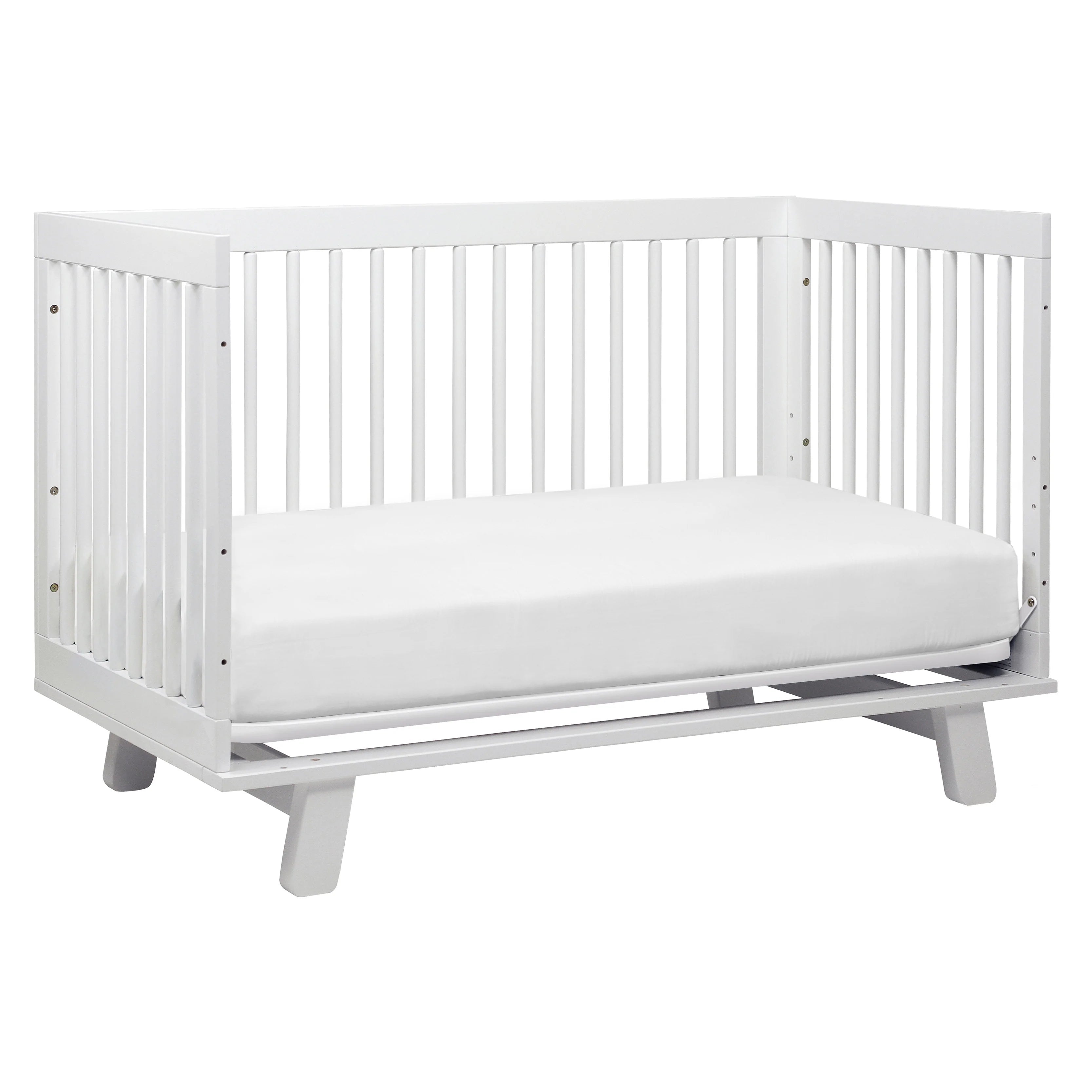 Hudson 3-in-1 Convertible Baby Crib with Toddler Bed Conversion Kit - White Nursery Furniture for Newborn to Toddler - Perfect for Nursery, Bedroom & Daycare Use