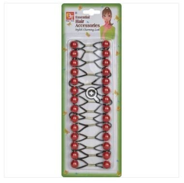 Twinbead Bubble Ponytailers - 14 Pcs Hair Ties for Women & Girls (Red) | Soft Elastic Hair Accessories for Ponytails, Braids & Everyday Hairstyles