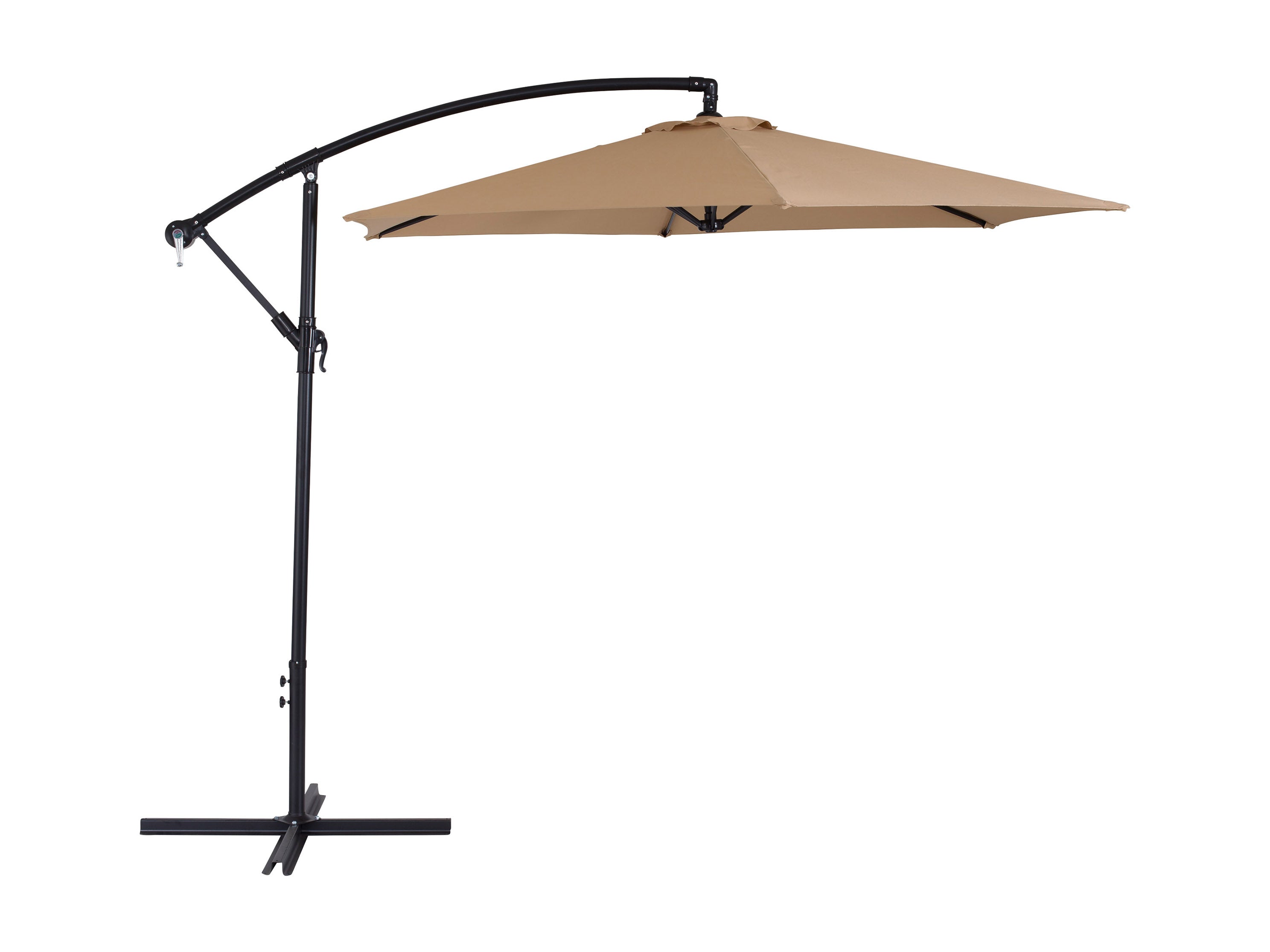 9ft Taupe Cantilever Umbrella - Patio Outdoor Sun Shade with Adjustable Tilt, Windproof Design for Garden, Poolside, and Backyard Relaxation
