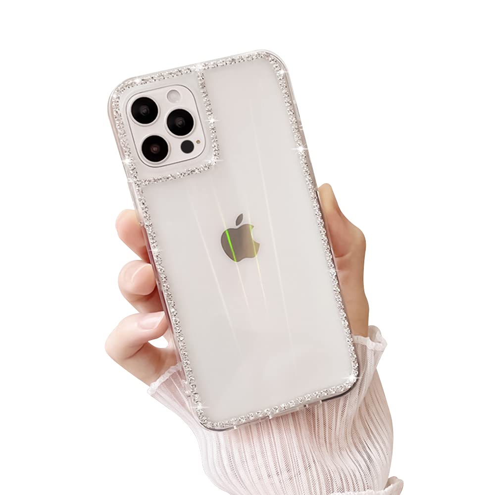 Fycyko iPhone 12 Pro Max Case - Clear Luxury Glitter Bling Protective Cover with TPU & PC for Women & Girls | Perfect for Everyday Use, Parties & Special Occasions