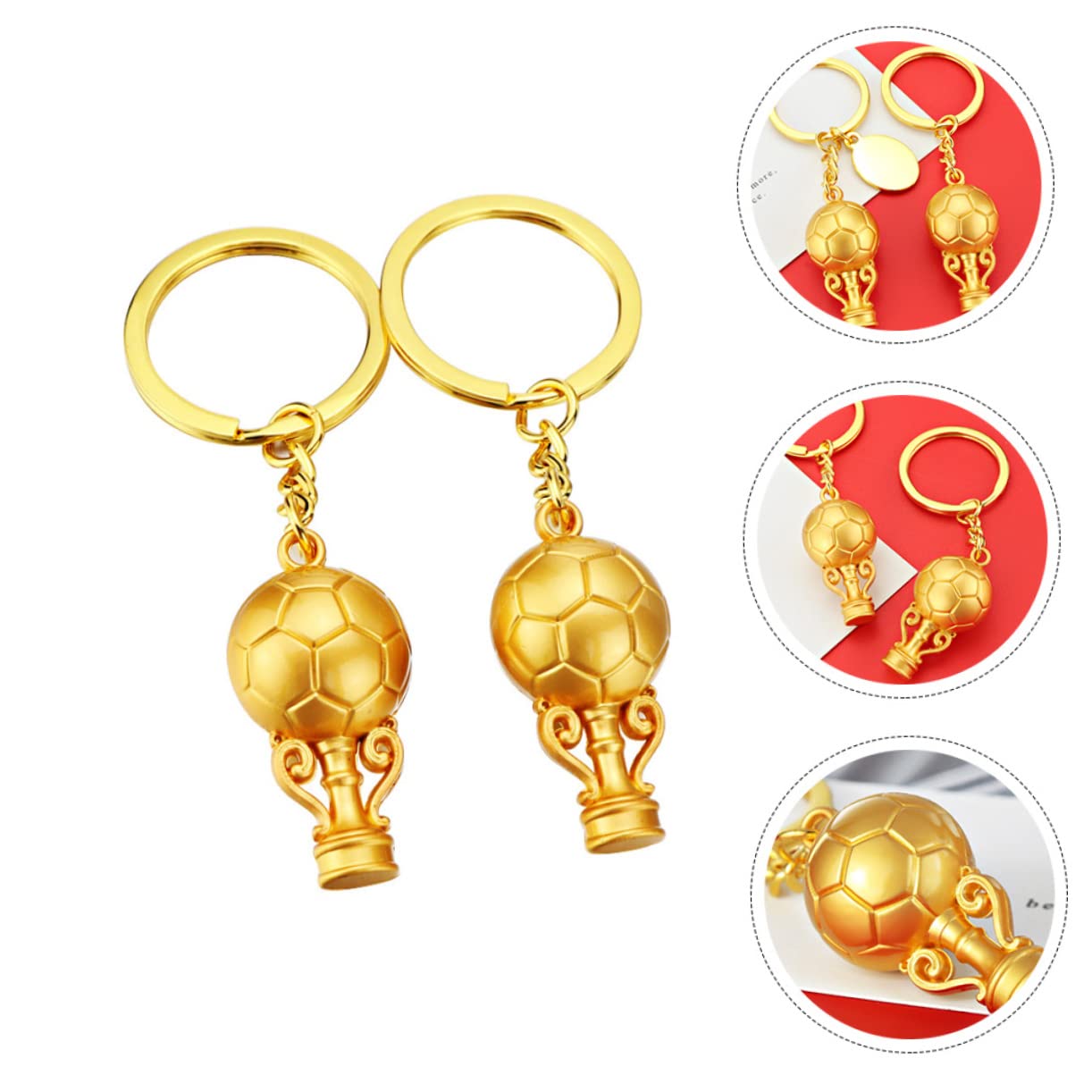 CORHAD Soccer Keychain 2pcs - Sports Backpack Ornament for Fans