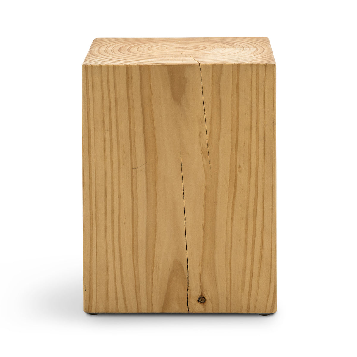 Chase Square Stump Stool - Rustic Wooden Side Table, Stool & Footrest - Perfect for Living Room, Bedroom, Patio & Outdoor Use