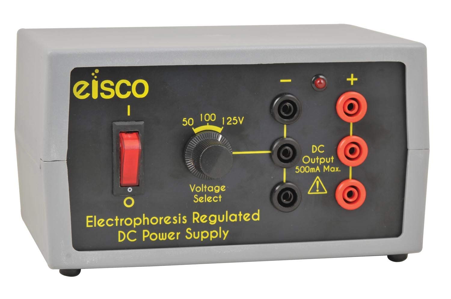 Eisco Labs Electrophoresis Power Supply - DC 0-125V 500mA for DNA, RNA, and Protein Analysis | Lab Equipment for Biotechnology Research & Classroom Experiments