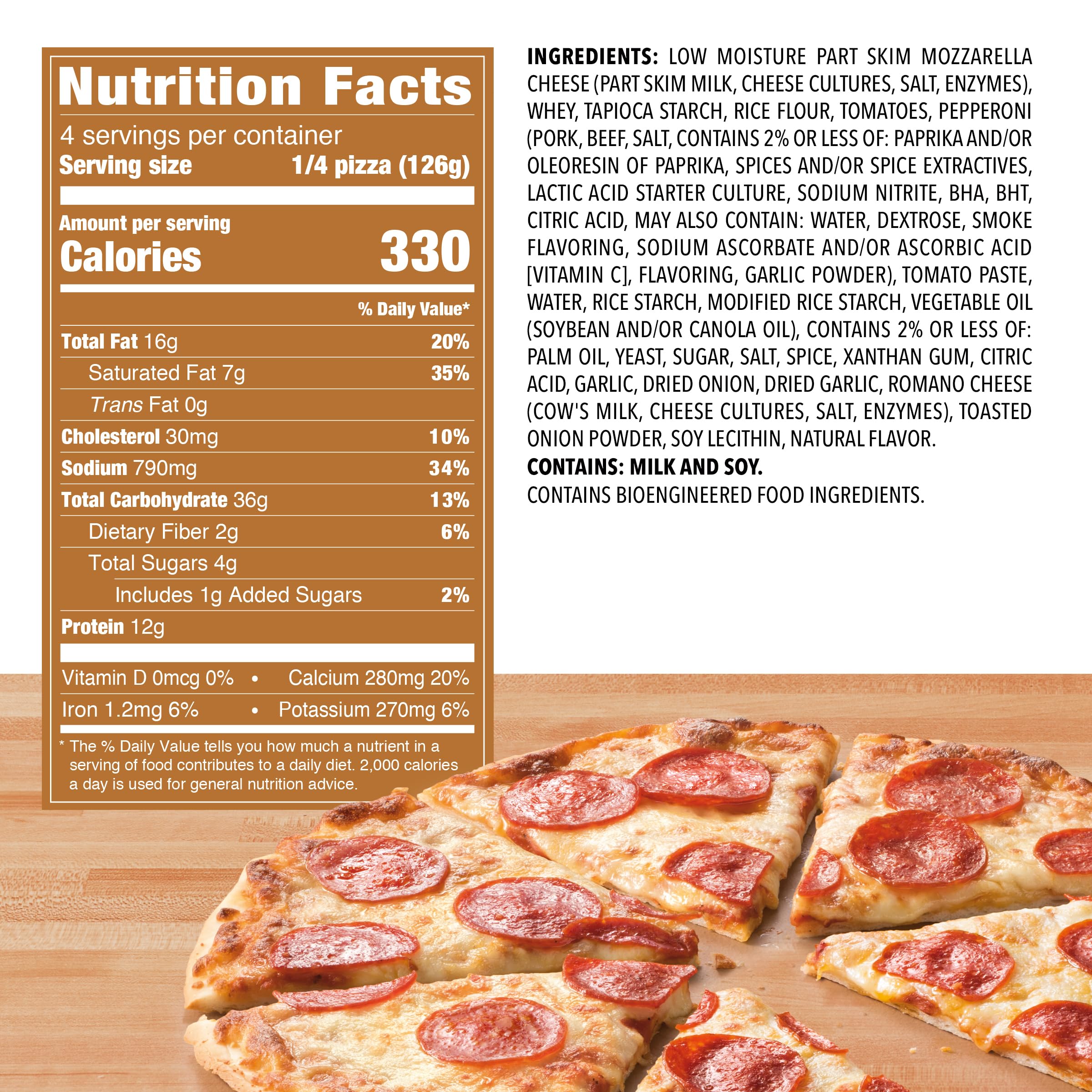 Freschetta Gluten Free Pepperoni Frozen Pizza - Original Crust, 14 oz | Perfect for Quick Dinners, Parties & Family Meals