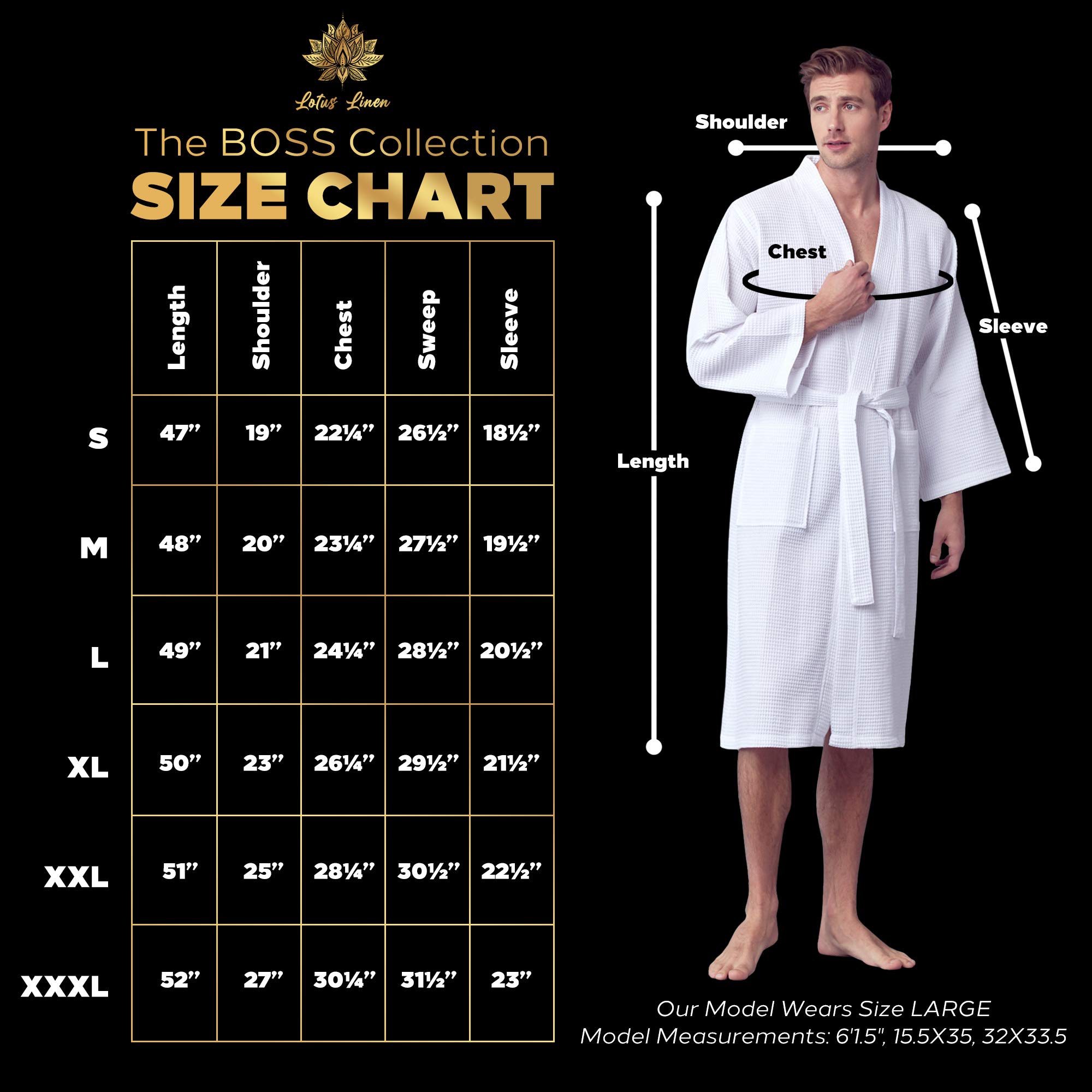 Premium Men's Cotton Waffle Bath Robe - Ultra Soft SPA Luxury Robe for Men | Perfect for Relaxation, Lounging & Post-Shower Comfort