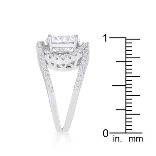 Marcie 3ct Cubic Zirconia Rhodium Plated Contemporary Ring for Women - Elegant Wedding, Engagement & Evening Party Jewelry Gift