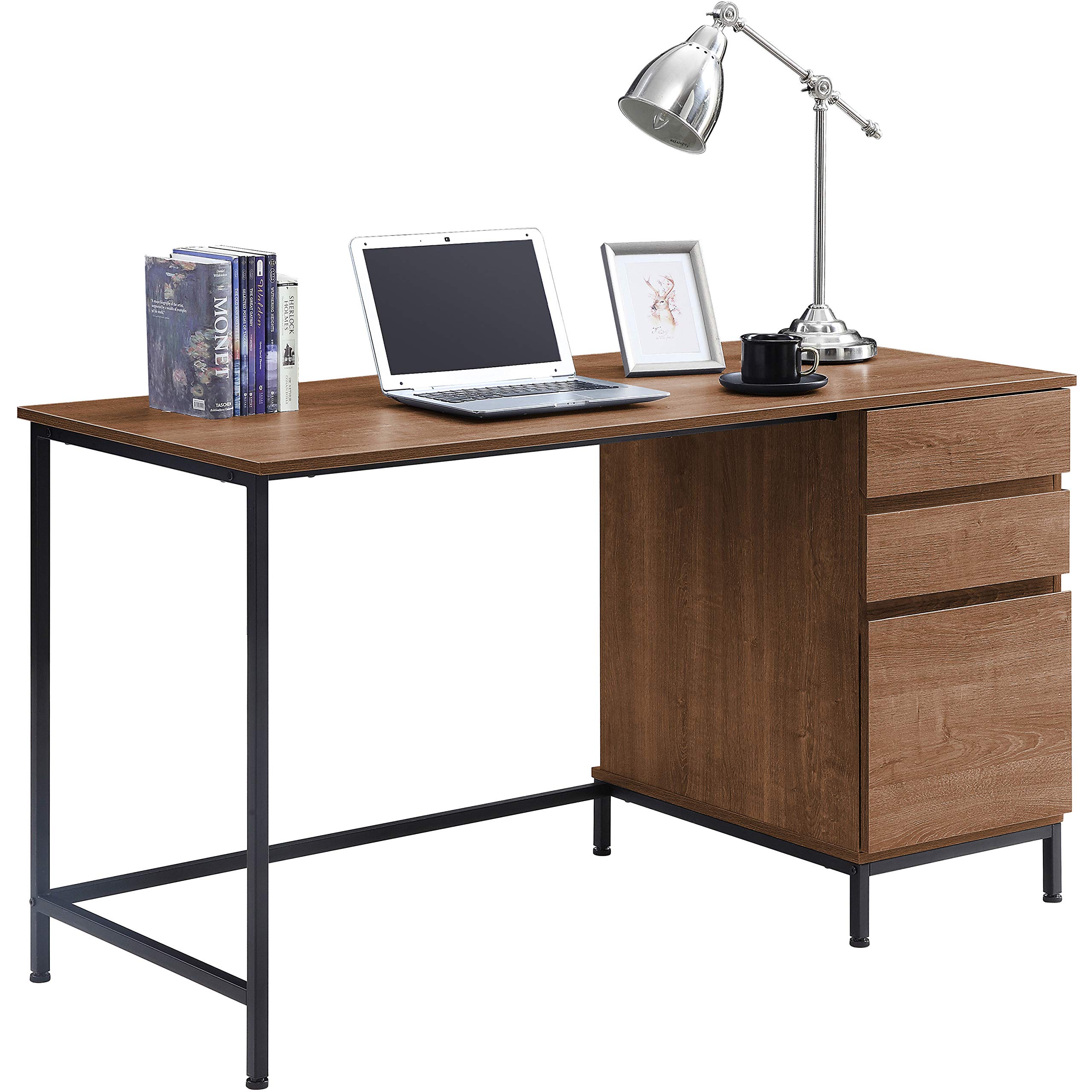 Lorell LLR97615 SOHO 3-Drawer Desk - Compact Home Office Desk with Storage Drawers for Small Spaces | Perfect for Home Office, Study Room & Workspace Organization