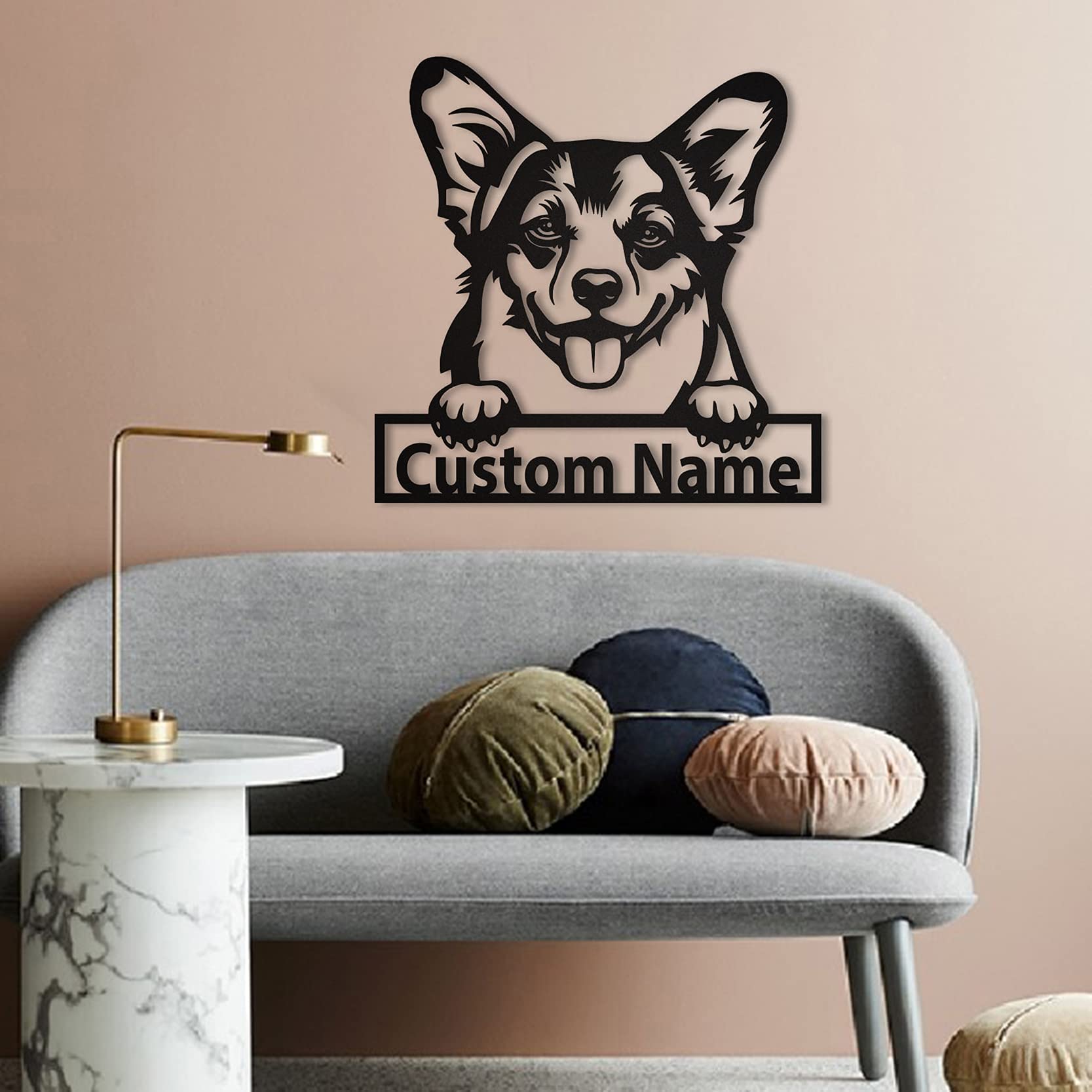 Custom Welsh Corgi Dog Metal Sign Art - Personalized Pet Gift for Dog Lovers & Men - Unique Home Decor for Living Room, Office, or Man Cave
