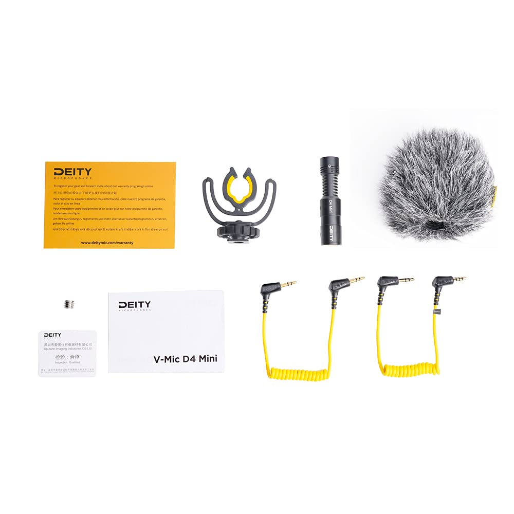 Deity V-Mic D4 Mini Supercardioid Shotgun Microphone for DSLR Camera - Professional On-Camera Mic for Vlogging, Interviews & Film Making (Black)