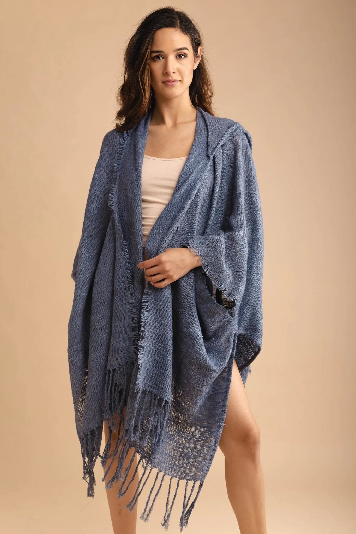 Lightweight Cotton Fringed Kimono Cover Up - Beachwear, Poolside, Summer Vacation & Boho Fashion Outfit