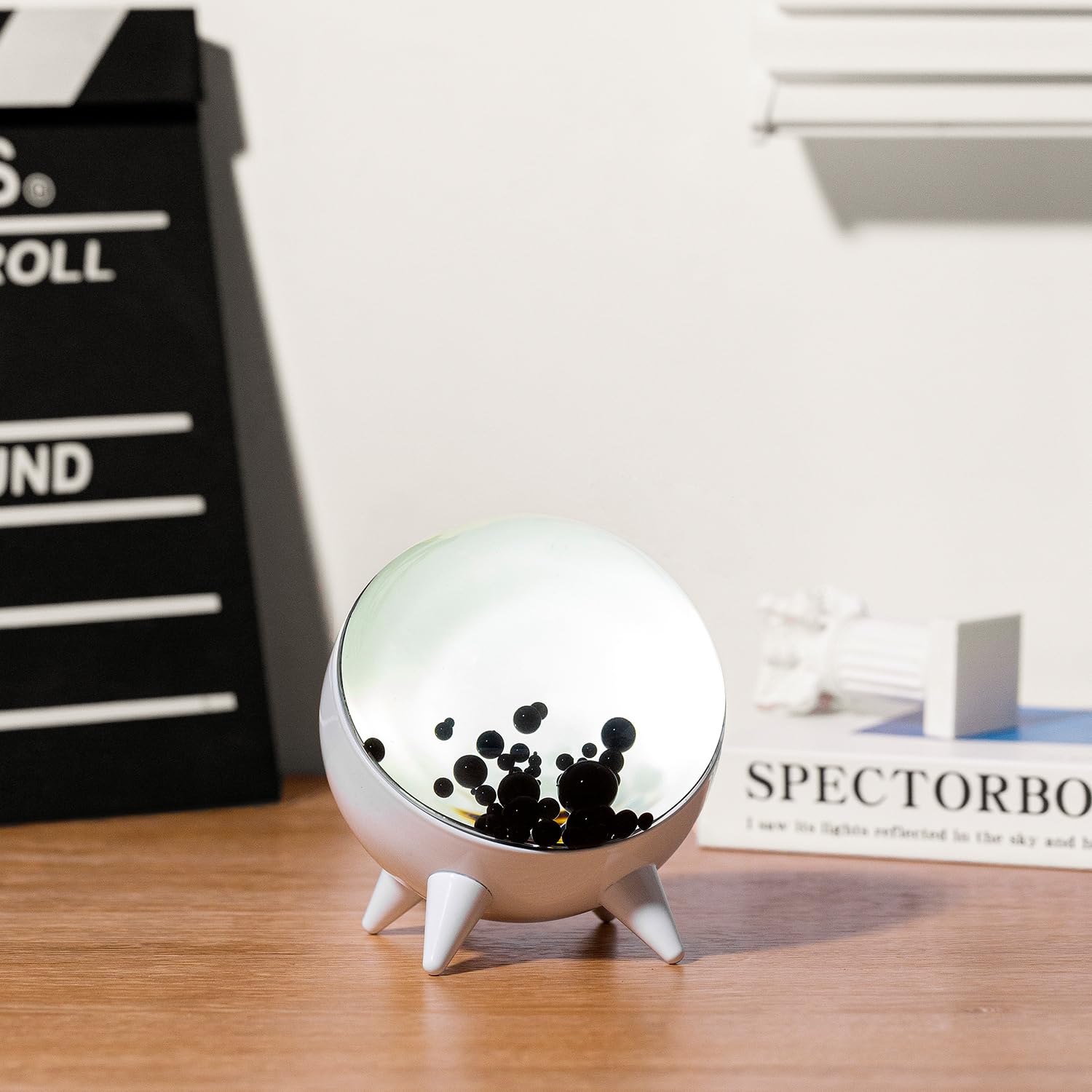 Ferrofluid Music Visualizer Lamp - Dancing Liquid Rhythm Light for Gaming & Desk Decor | Interactive Science Art for Home & Office | White