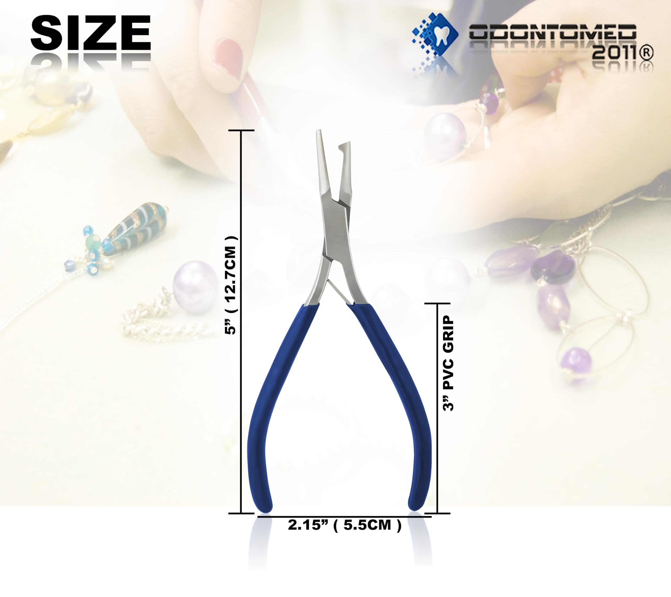 OdontoMed2011 Split Ring Opening Pliers - Jewelry Making Tool for Stone Setting, Beading & Wire Wrapping - Blue Handle (Perfect for DIY Jewelry Crafting and Professional Jewelers)