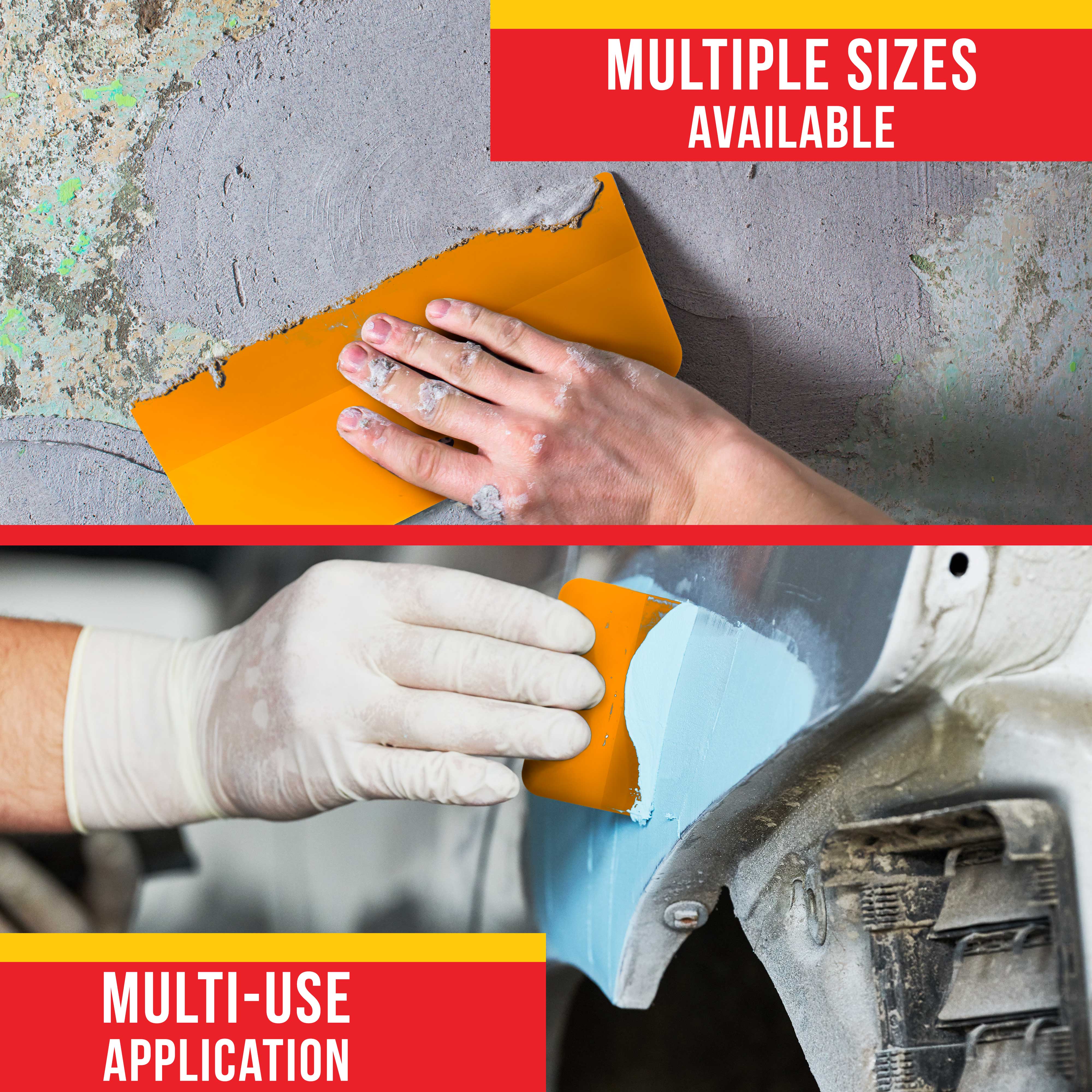 6 Inch Plastic Body Filler Spreader Tools (10 Pack) - Professional Automotive Putty, Epoxy Resin & Caulk Applicators - Durable Plastic Spreader for Body Fillers, Glazes & Glues - Perfect for Auto Repair, DIY Projects & Home Renovations