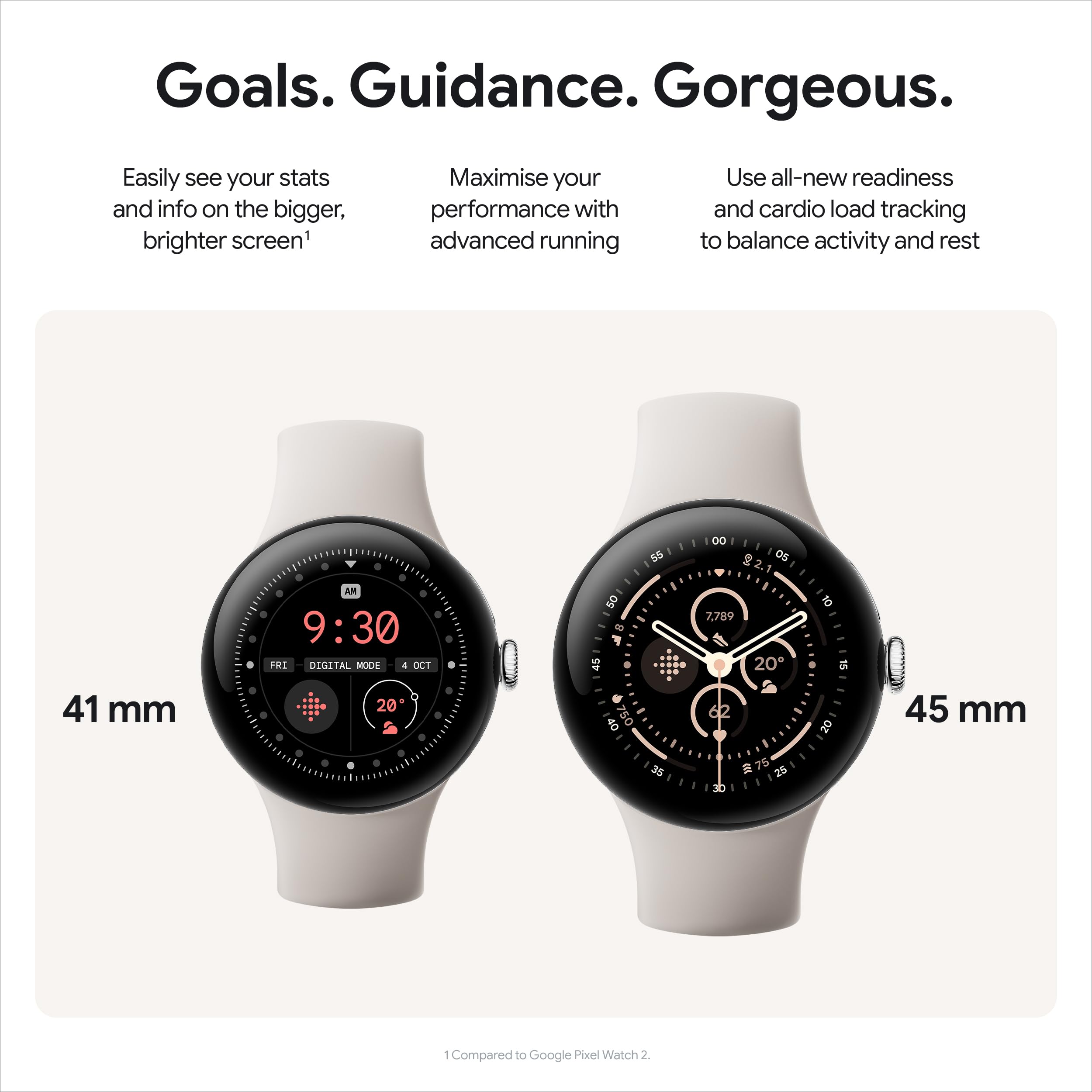 Google Pixel Watch 3 (41mm) - Android Smartwatch with Heart Rate Monitor, Fitbit Advanced Running Features, Fitness Insights, 24-Hour Battery Life - Champagne Gold Aluminum Case & Hazel Band (Wi-Fi) - Perfect for Workouts, Running, and Daily Activity Tracking