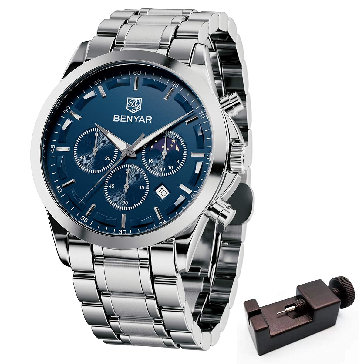 Waterproof Men's Military Sport Watch - Black Chronograph Quartz Wristwatch with Leather Strap & Calendar | Durable Outdoor, Casual & Business Wear for Men