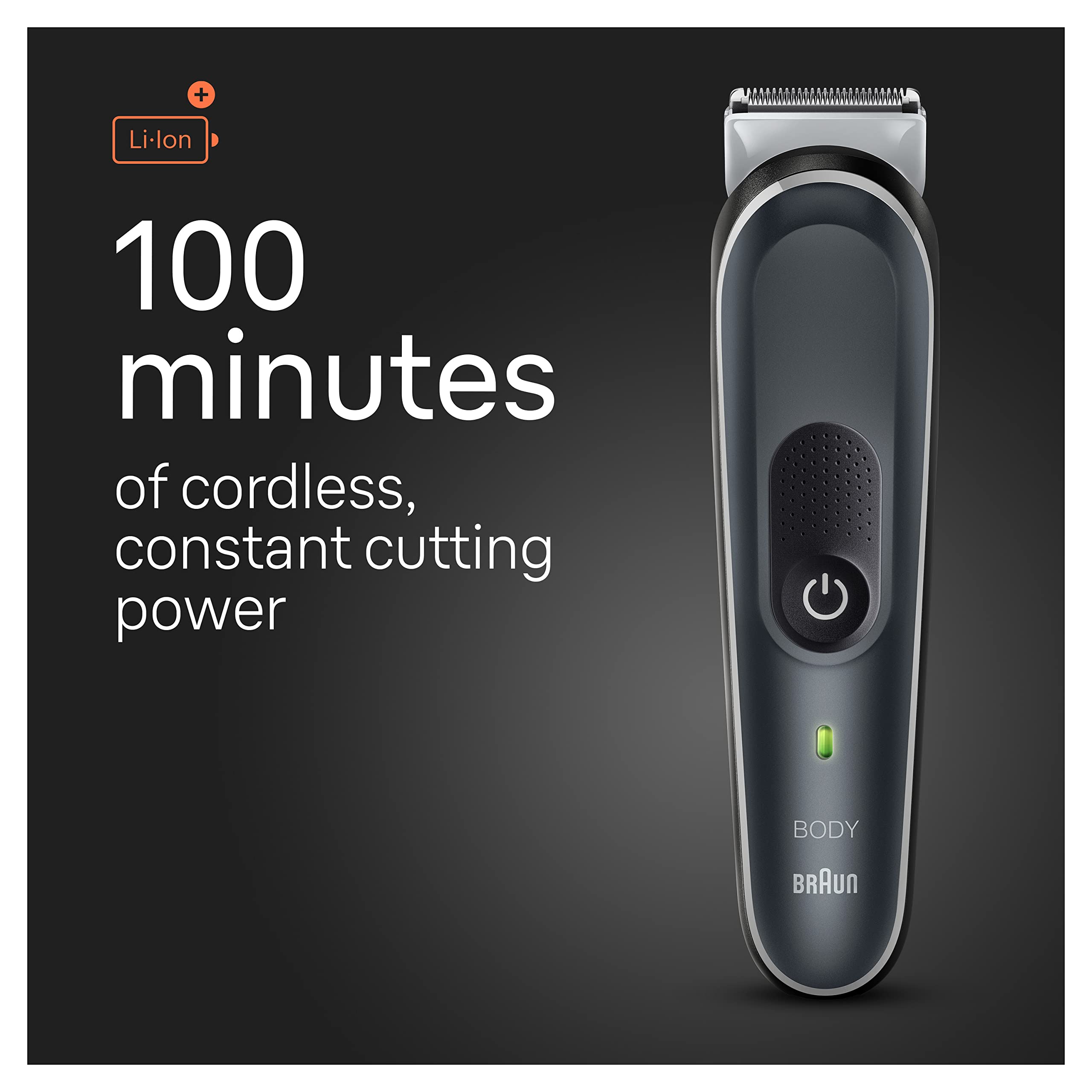 Braun Series 5 5360 Body Groomer for Men - Waterproof & Cordless Trimmer with SkinSafe Technology for Chest, Armpits, Groin - Includes Clean Shave Attachment, 100 Min Runtime - Perfect for Travel & Gym Use