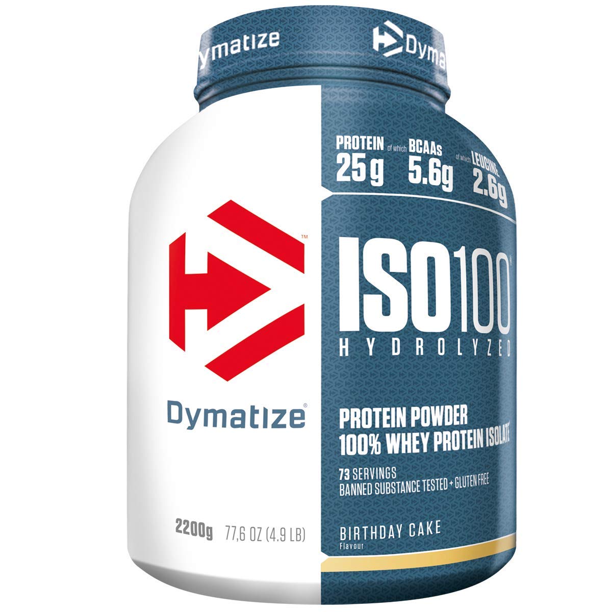 Dymatize ISO 100 Birthday Cake Flavor Whey Protein Powder - 2.2kg Hydrolyzed & Isolate Protein Supplement for Muscle Recovery & Growth - Perfect for Post-Workout Shakes & Baking Protein Treats