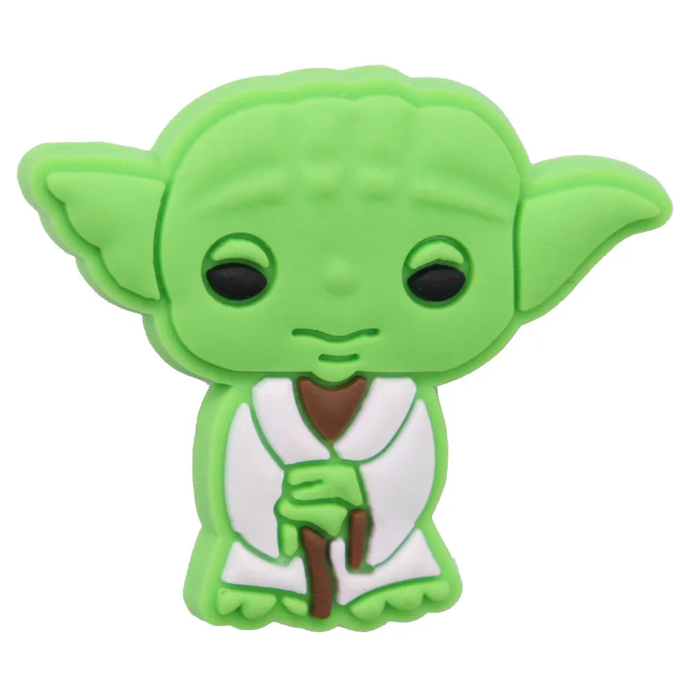 22Pcs Baby Yoda Shoe Charms - Cute Green Alien PVC Sandal Accessories for Boys & Girls - Perfect for Garden Parties, Cosplay & Gifts