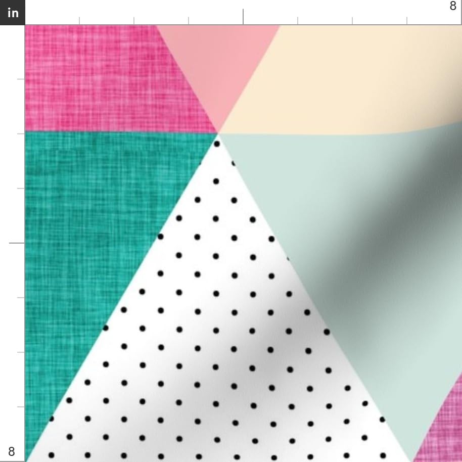 Triangle Print Chiffon Fabric by The Yard - White, Orange, Lipstick, Neon Pink & Aqua Geometric Design for Sewing Dresses, Fashion Apparel & Home Decor | DIY Craft Projects, Curtains, Scarf Making