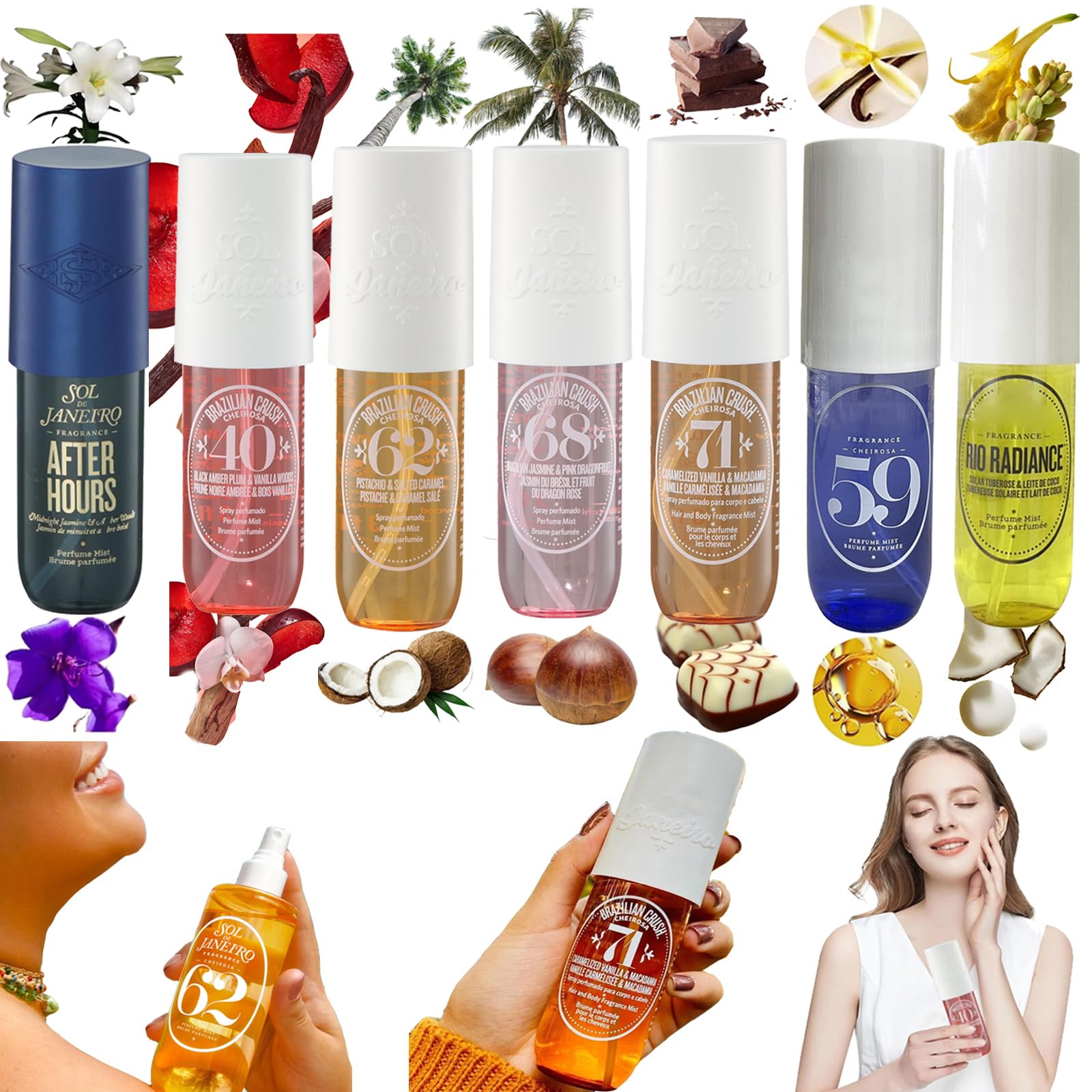 Brazilian Perfumed Body and Hair Mist for Women - Long Lasting Fragrance Spray, Eau de Toilette, Hair & Body Mist (#40) - Perfect for Daily Use, Work, Date Night & Special Occasions
