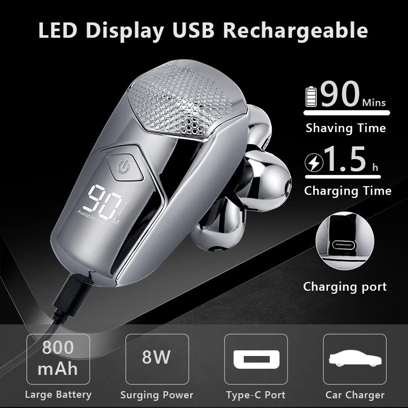 Rechargeable Electric Razor for Men - Powerful Beard & Body Trimmer with Facial Grooming Kit | Smooth Shaving Machine for Daily Grooming at Home, Office & Travel