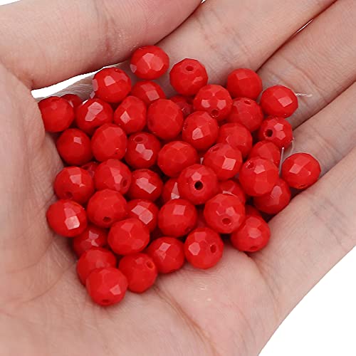 70pcs Plastic Jewelry Beads for DIY Crafts - Solid Color Red Beads for Bracelets, Necklaces, Phone Charms | Perfect for Girls' Jewelry Making, Party Favors & Craft Projects