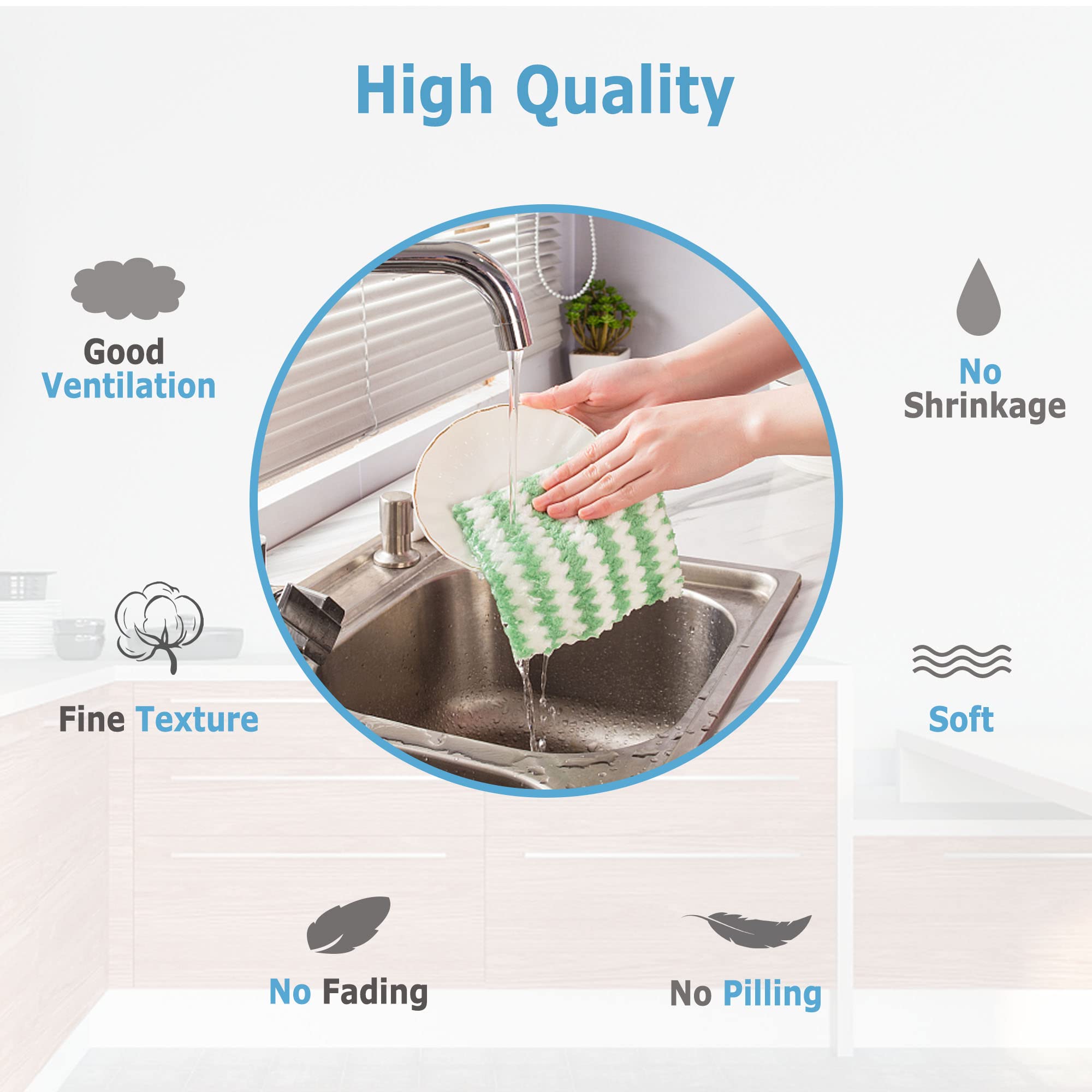 Premium Microfiber Cleaning Cloths - Super Absorbent, Washable & Reusable (10 Pack, 12x12 Inch) - Multipurpose Kitchen Towels, Dish Cloths, Car Detailing Rags for Glass, Windows, Mirrors & More - Odor-Free & Lint-Free for Streak-Free Shine - Perfect for Home, Office, Auto Care & Outdoor Use