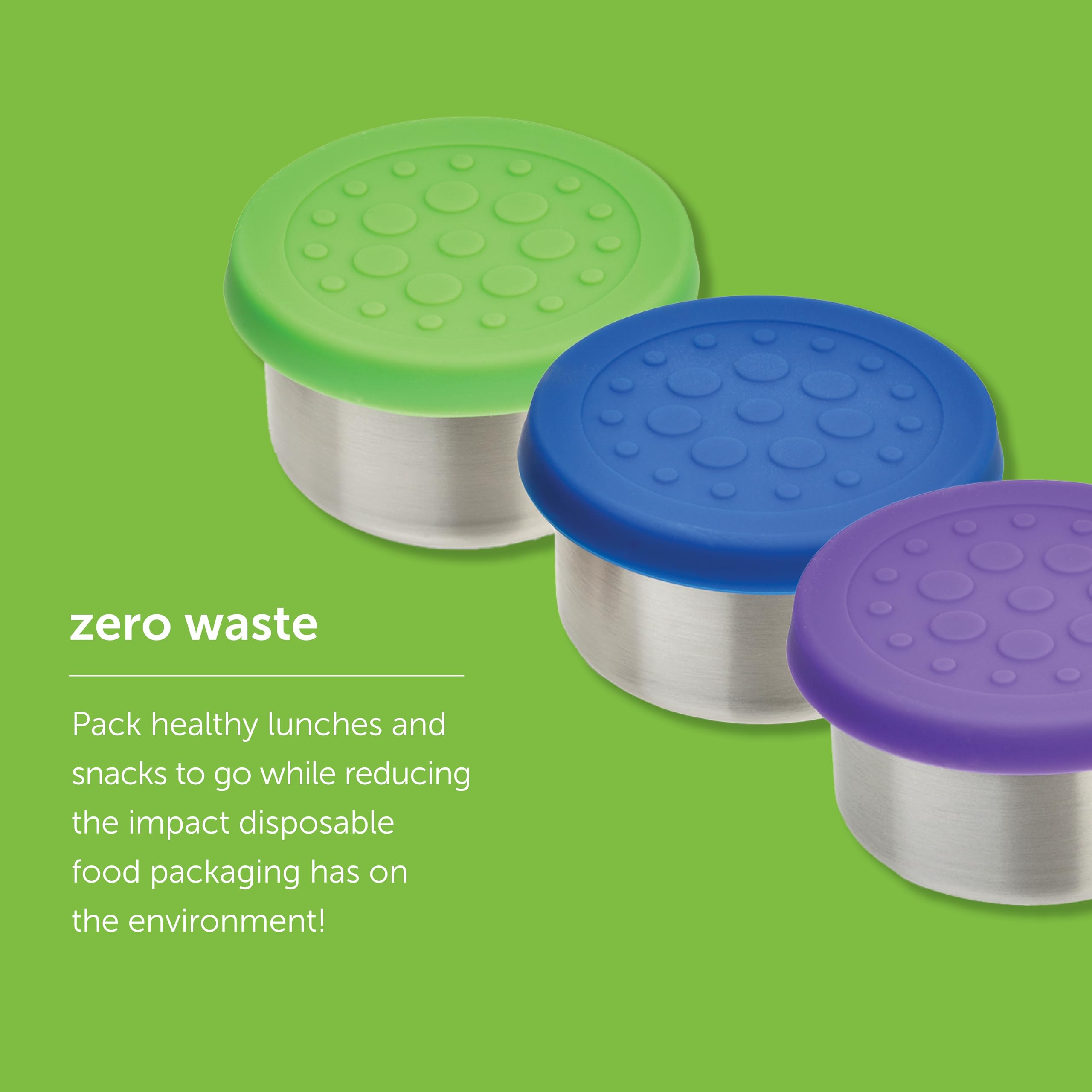 LunchBots 2.5 oz Stainless Steel Condiment Containers with Silicone Lid - Perfect for Salad Dressings, Dips, Sauces & Snacks | Leak-Proof, BPA-Free | Fits Lunch Boxes & Bento Boxes (Set of 2, Purple) | Ideal for Picnics, School Lunches & On-the-Go Meals