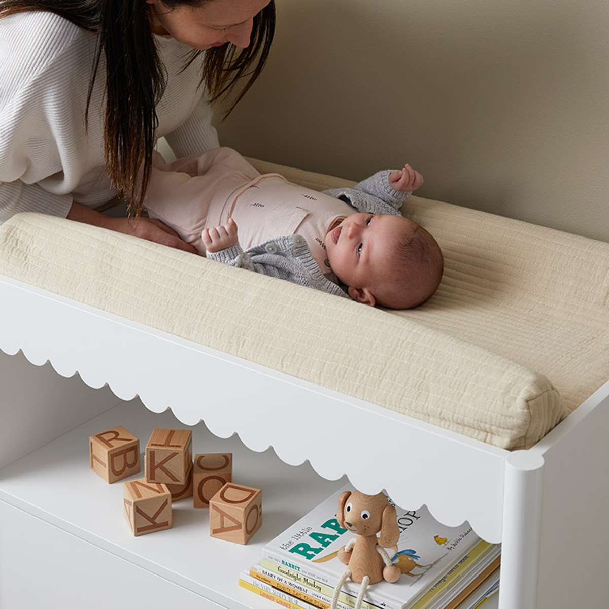 Mocka Cotton Change Mat Cover - Soft, Breathable & Natural for Baby Diaper Changing - Perfect for Nursery, Travel & Home Use