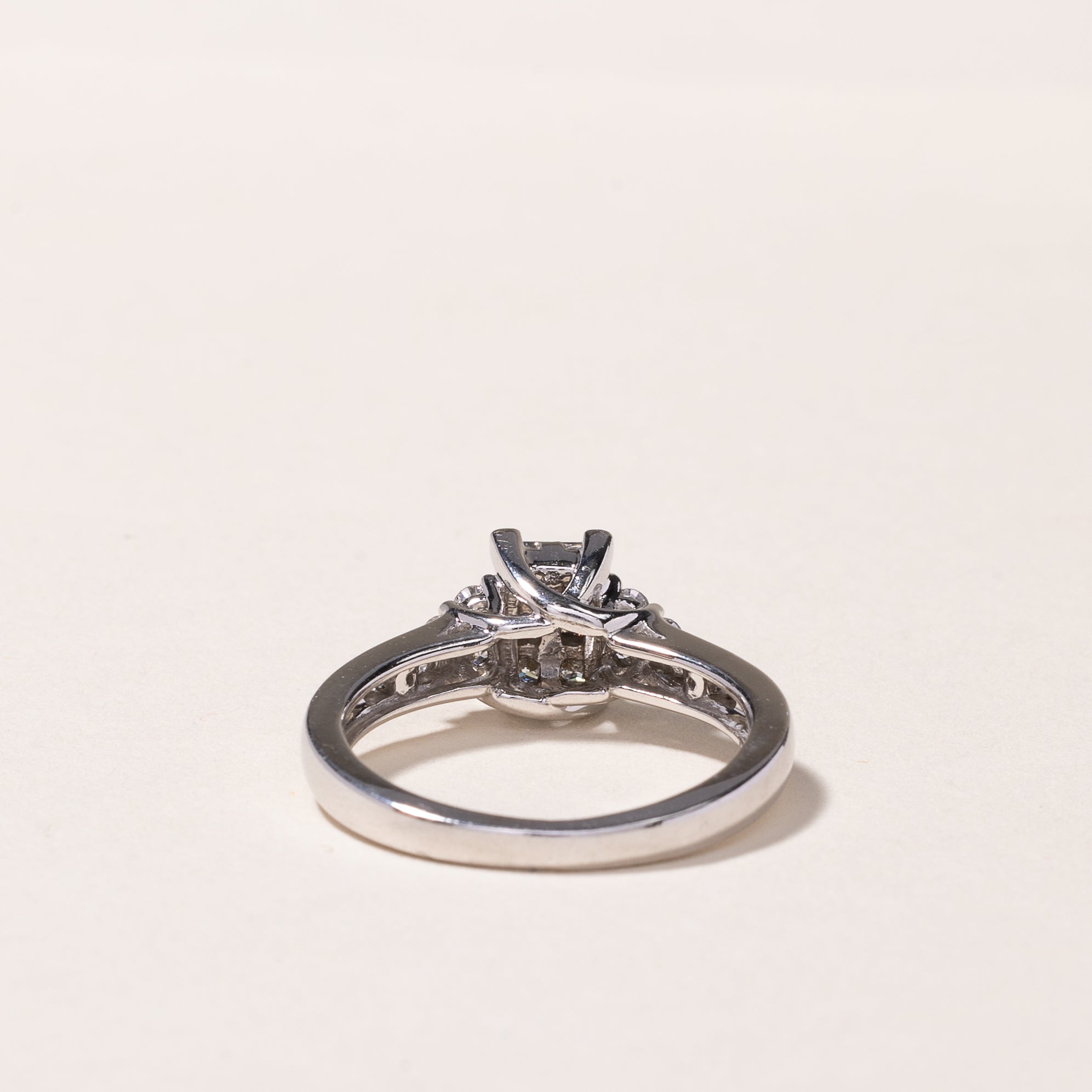 14K White Gold Princess Cut Diamond Illusion Ring - 0.48ctw Size 5 | Elegant Engagement & Wedding Band for Women | Perfect for Proposals, Anniversaries & Special Occasions