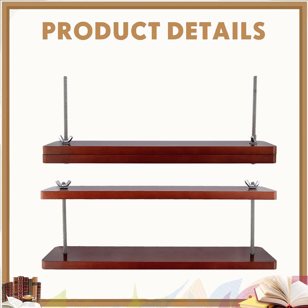 BENECREAT Wooden Book Press for Bookbinding - Portable Binding Press Machine with Iron Nut & Screw Rod - 13x2.75 Inch - Perfect for DIY Bookbinding, Scrapbooking, Photo Albums at Home, School or Office