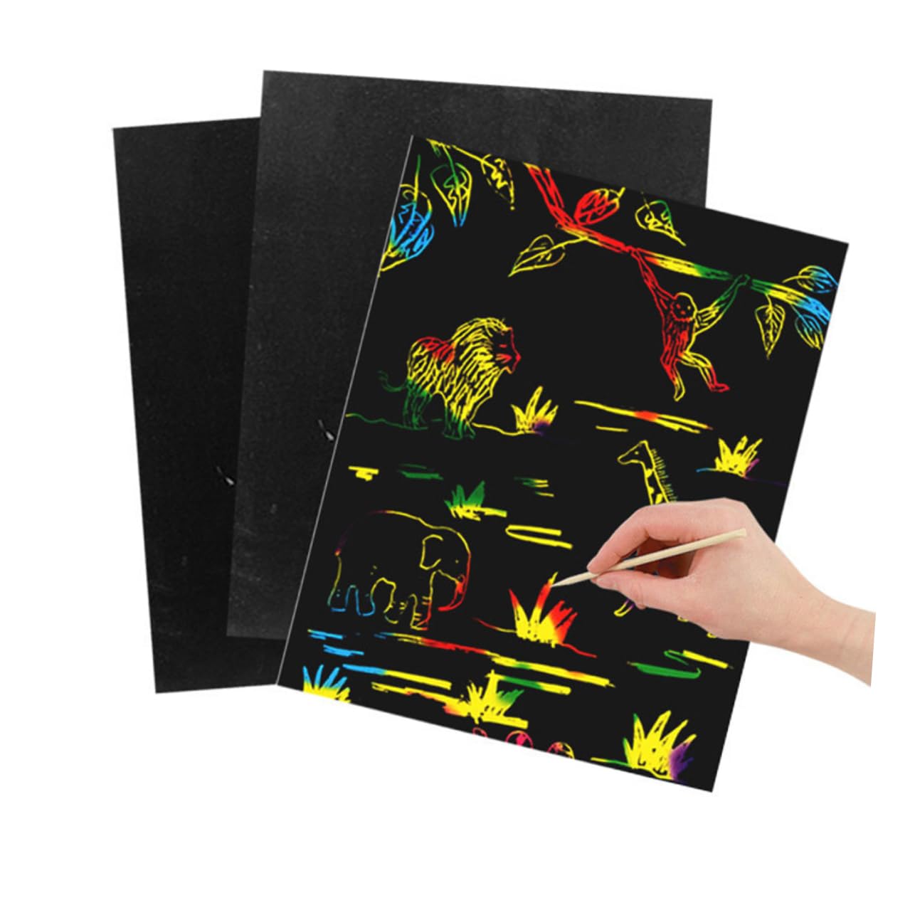 ERINGOGO 4 Pack Rainbow Scratch Art Paper Kit - 40 Sheets DIY Graffiti Notebook for Kids, Children's Birthday Gift, Creative Art & Craft Supplies for Classroom, Party Favors, Holiday Activities