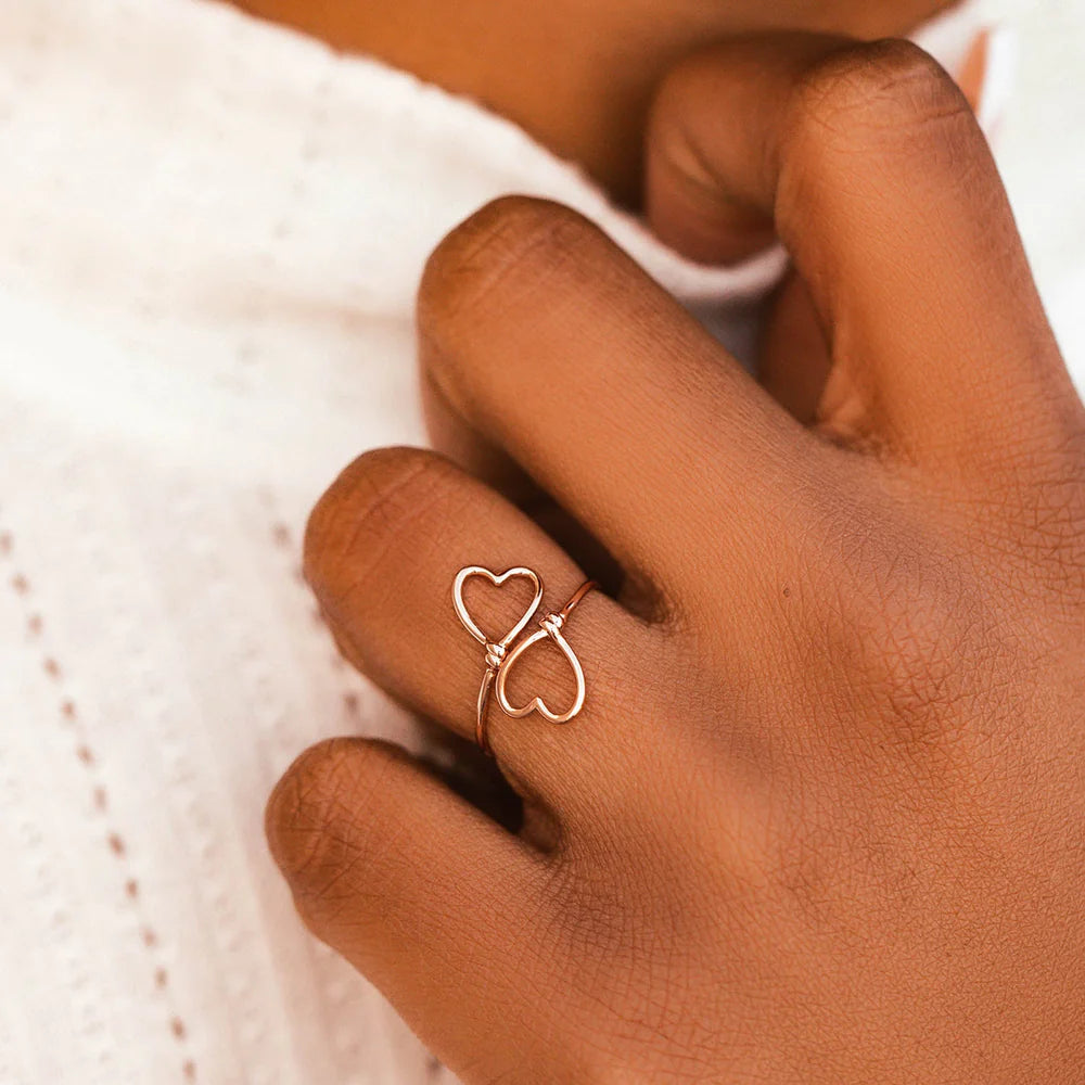 Heart Wire Wrap Ring - Size 7 - Dainty Bohemian Jewelry for Women - Perfect for Valentine's Day, Anniversary & Everyday Wear