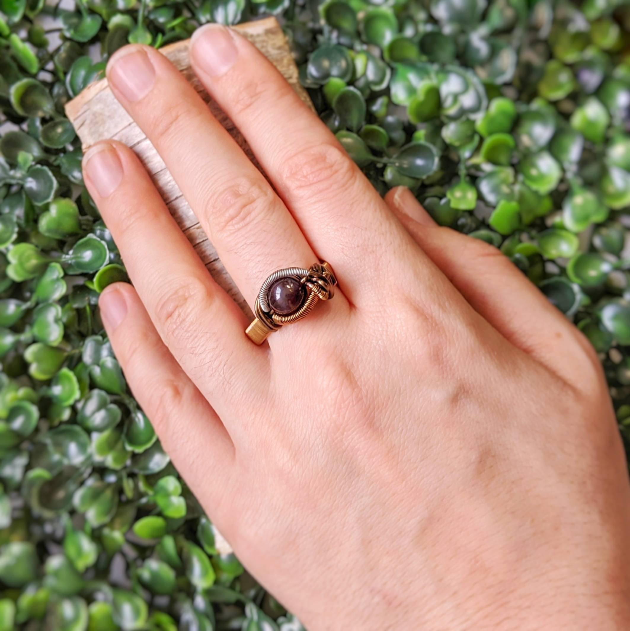 Tiger's Eye Gemstone Ring - Antique Bronze & Silver Plated Jewelry for Women | Spiritual Healing, Protection & Elegant Fashion Accessory
