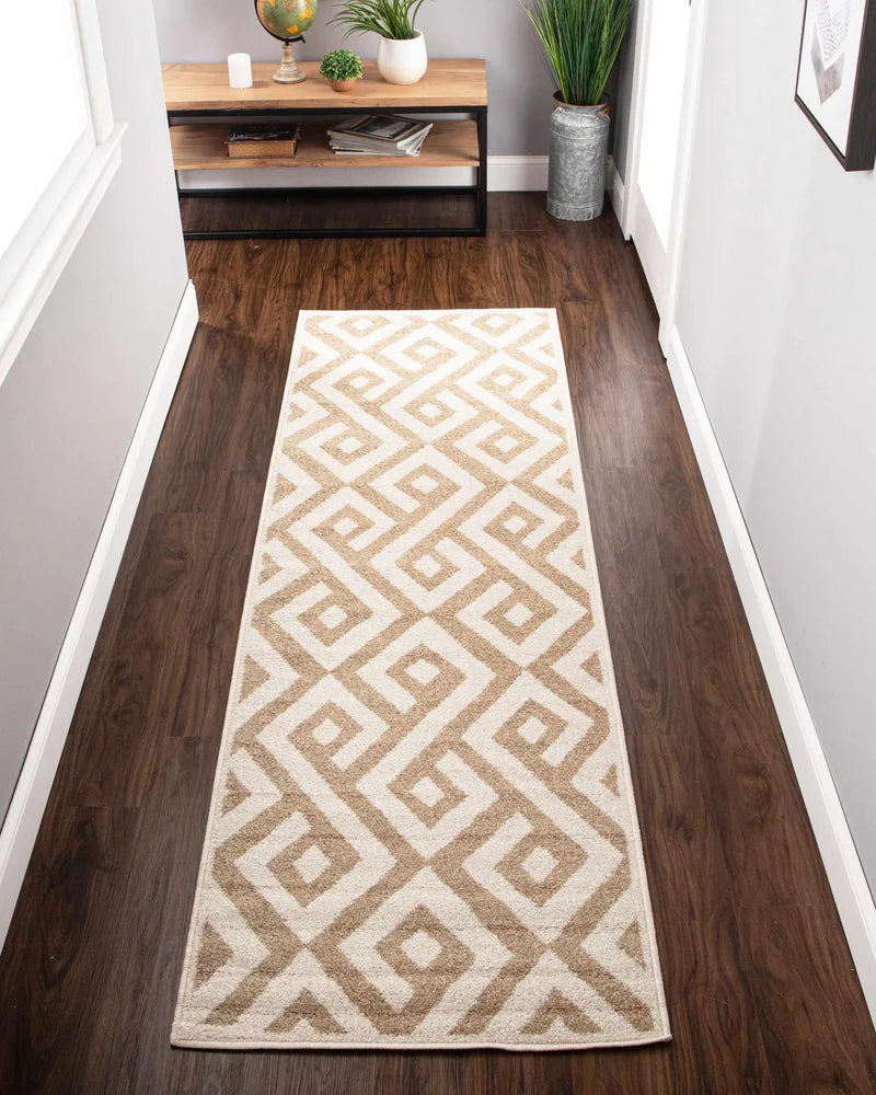 Saxton Modern Diamond Geometric Indoor Area Rug - Non-Slip Soft Living Room Carpet for Home Decor, Bedroom, Office - Stylish Floor Mat for Comfort and Style
