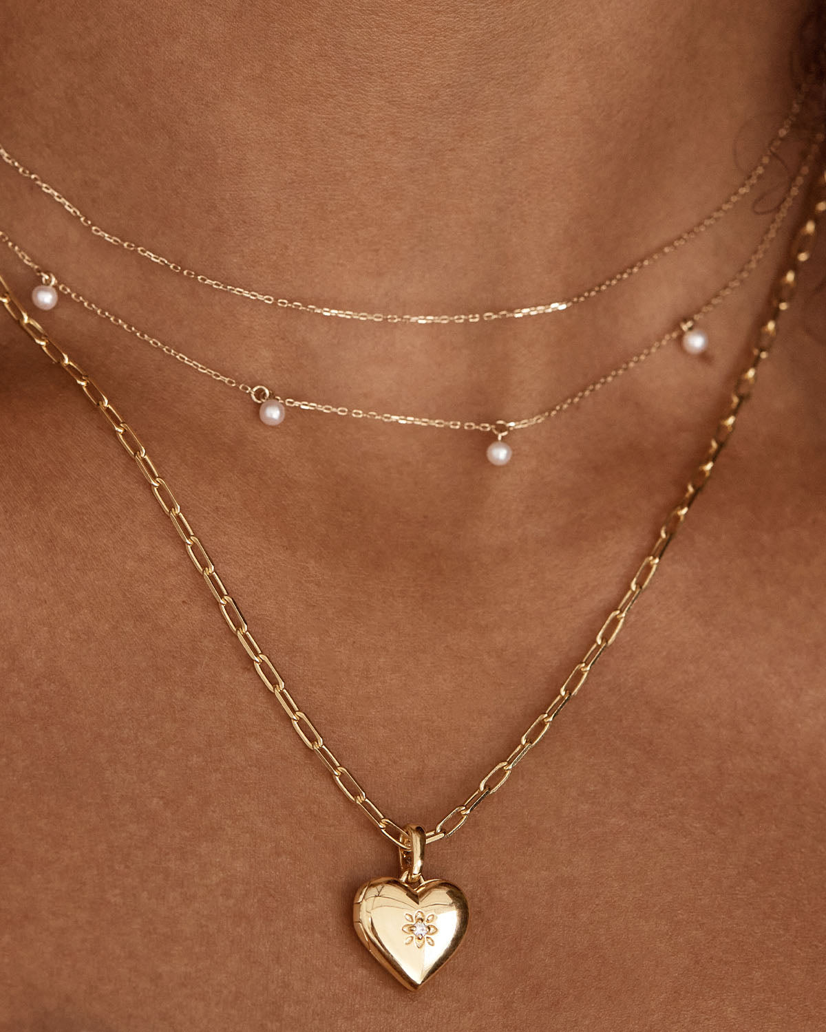 14K Solid Gold Heart Diamond Lotus Locket Pendant Necklace - Elegant Jewelry Gift for Women, Perfect for Valentine's Day, Anniversary & Special Occasions