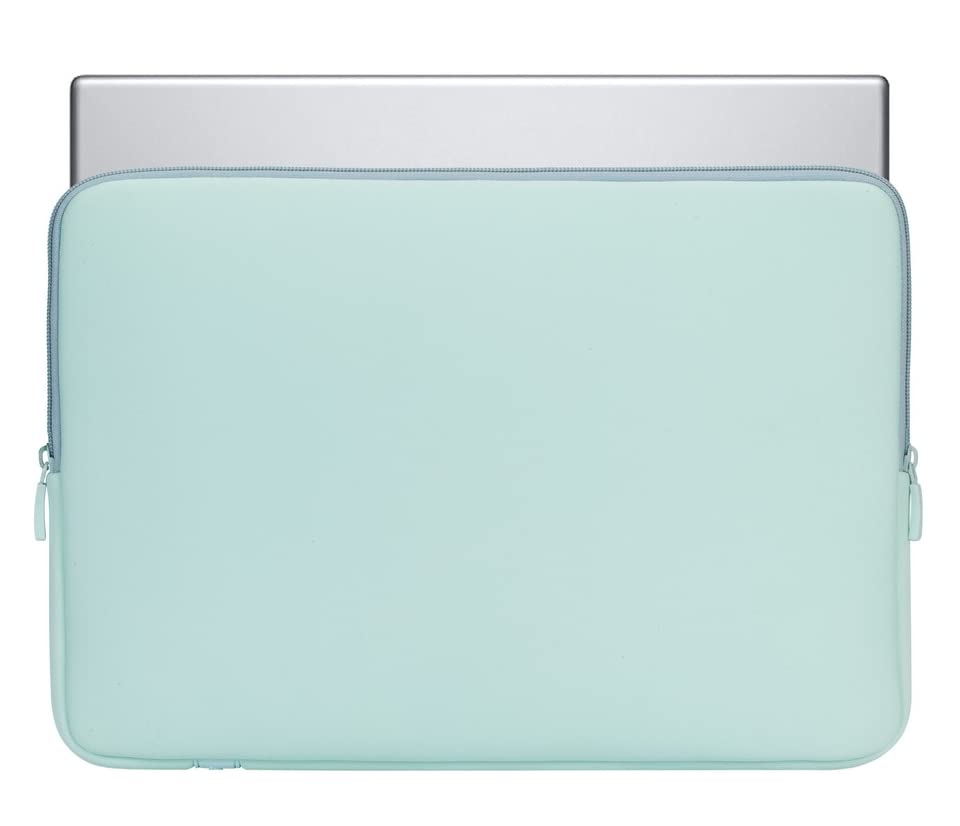 RIVACASE 5133 Mint Green Laptop Sleeve Case for MacBook Pro 15 inch - Protective Neoprene Cover with Soft Interior, Perfect for Travel, Work & School