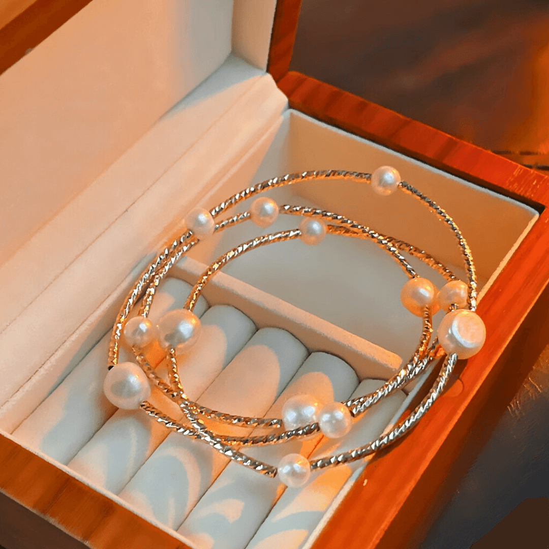 Baroque Freshwater Pearl 2-Way Layered Wrap Bracelet for Women - Adjustable Double Strand Pearl Jewelry for Wedding, Party & Everyday Wear | LM849