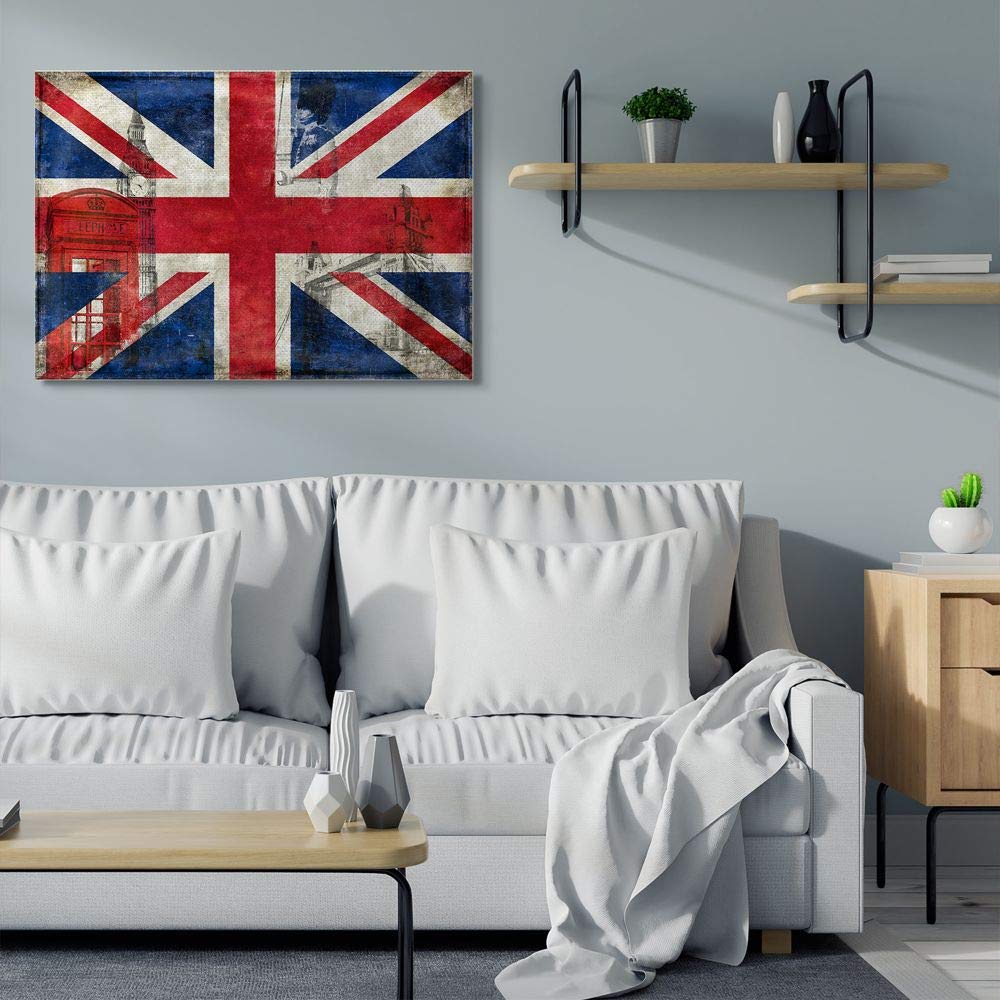 Stupell Industries English Flag & Landmarks Wall Art Canvas Print - 36