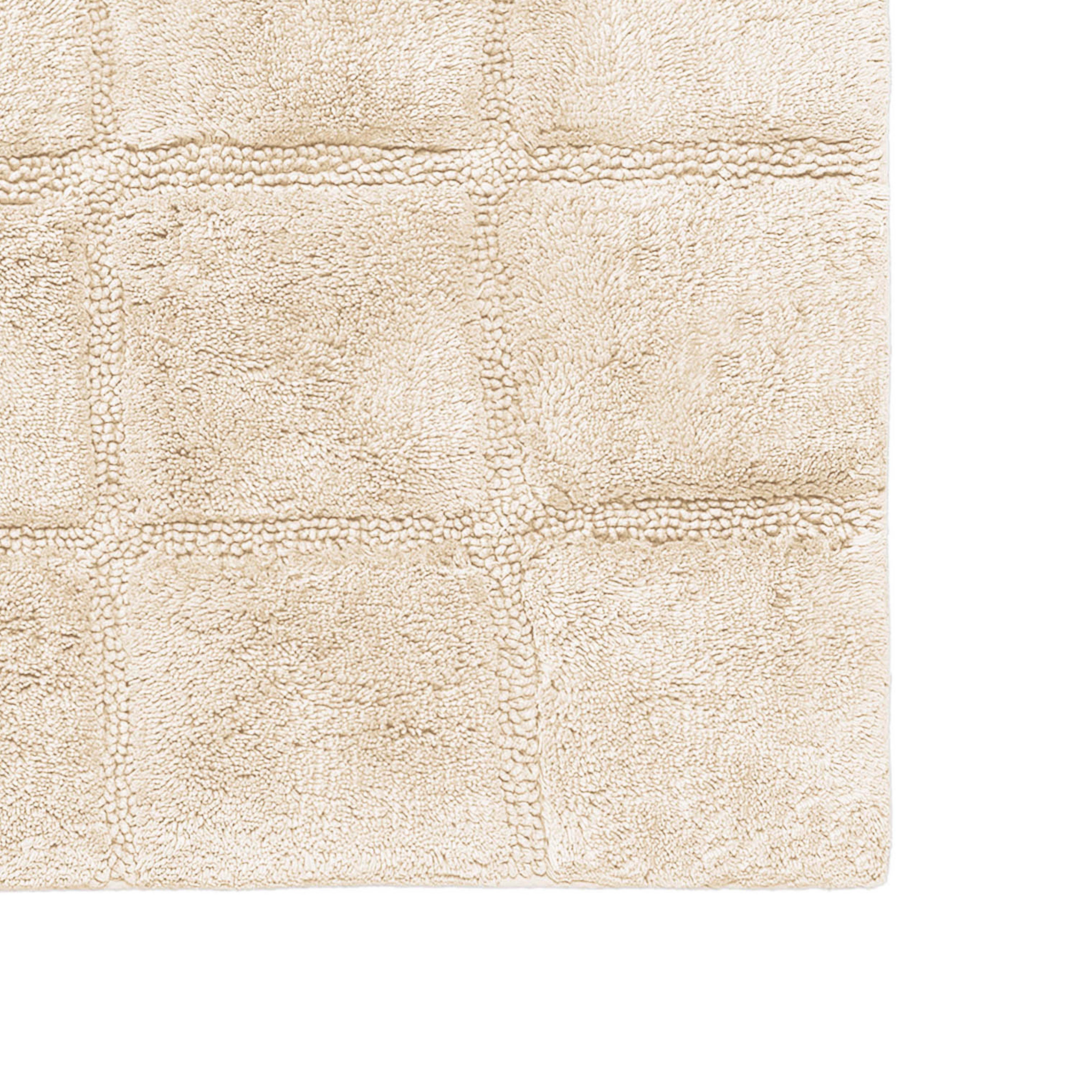 Premium 2-Piece Cotton Bath Rug Set - Soft, Non-Slip Checkered Design for Bathroom Safety and Comfort - Perfect for Bathroom, Shower, and Vanity Areas