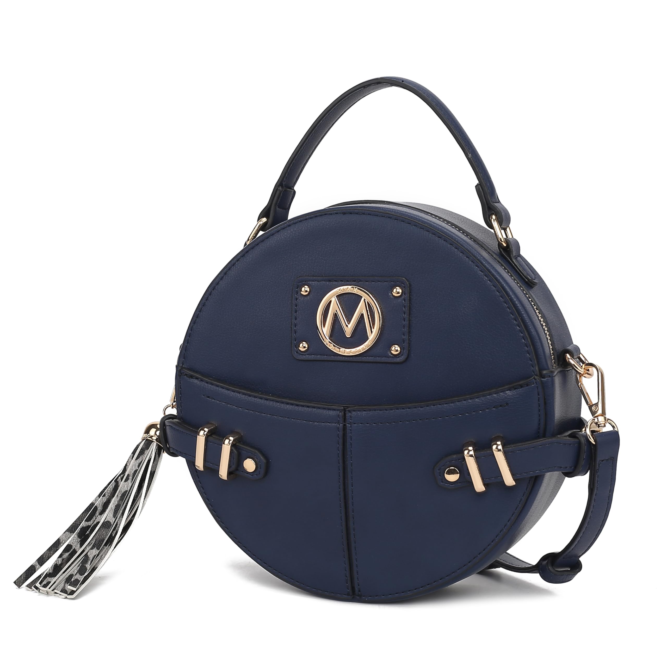 MKF Collection Vegan Leather Round Crossbody Bag for Women - Stylish Circle Shoulder Purse by Mia K | Perfect for Everyday Use, Date Nights & Travel Accessories