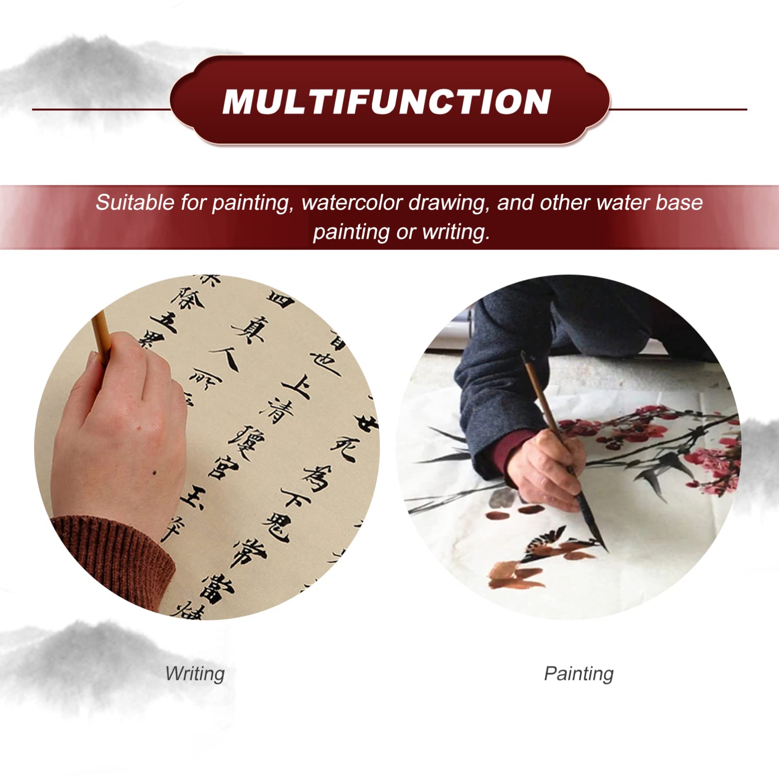 Premium Chinese Calligraphy Xuan Rice Paper - Traditional Sumi Brush Painting & Art Tissue Paper (0.35x20m, Beige) for Letter Writing, DIY Crafts, Home Decor & Gift Wrapping