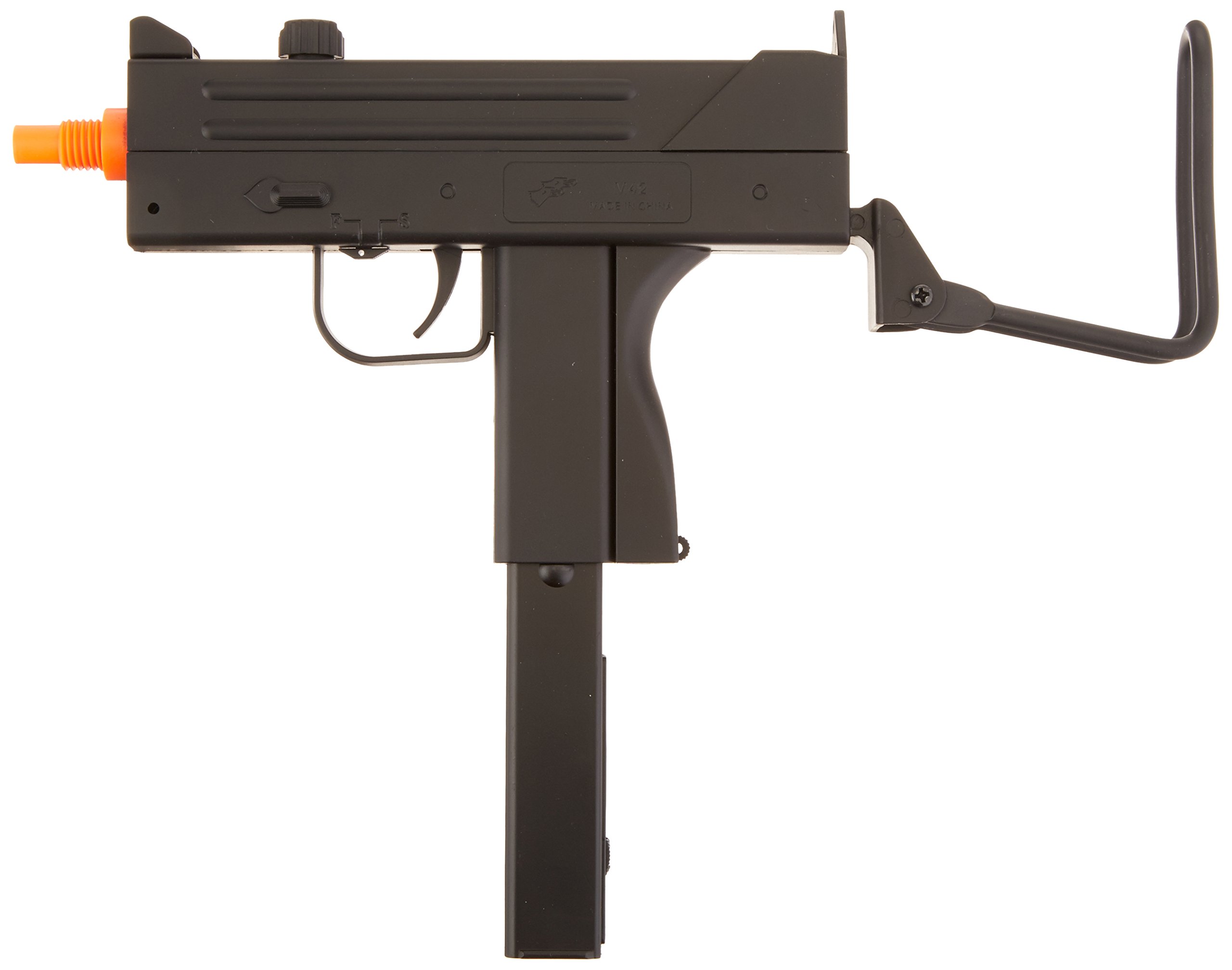 BBTac M42F Airsoft Spring SMG with Folding Wire Stock - 200 FPS, 26 Round Magazine | Spring-Powered Airsoft Gun for Tactical Training, Target Practice & Outdoor Shooting Games