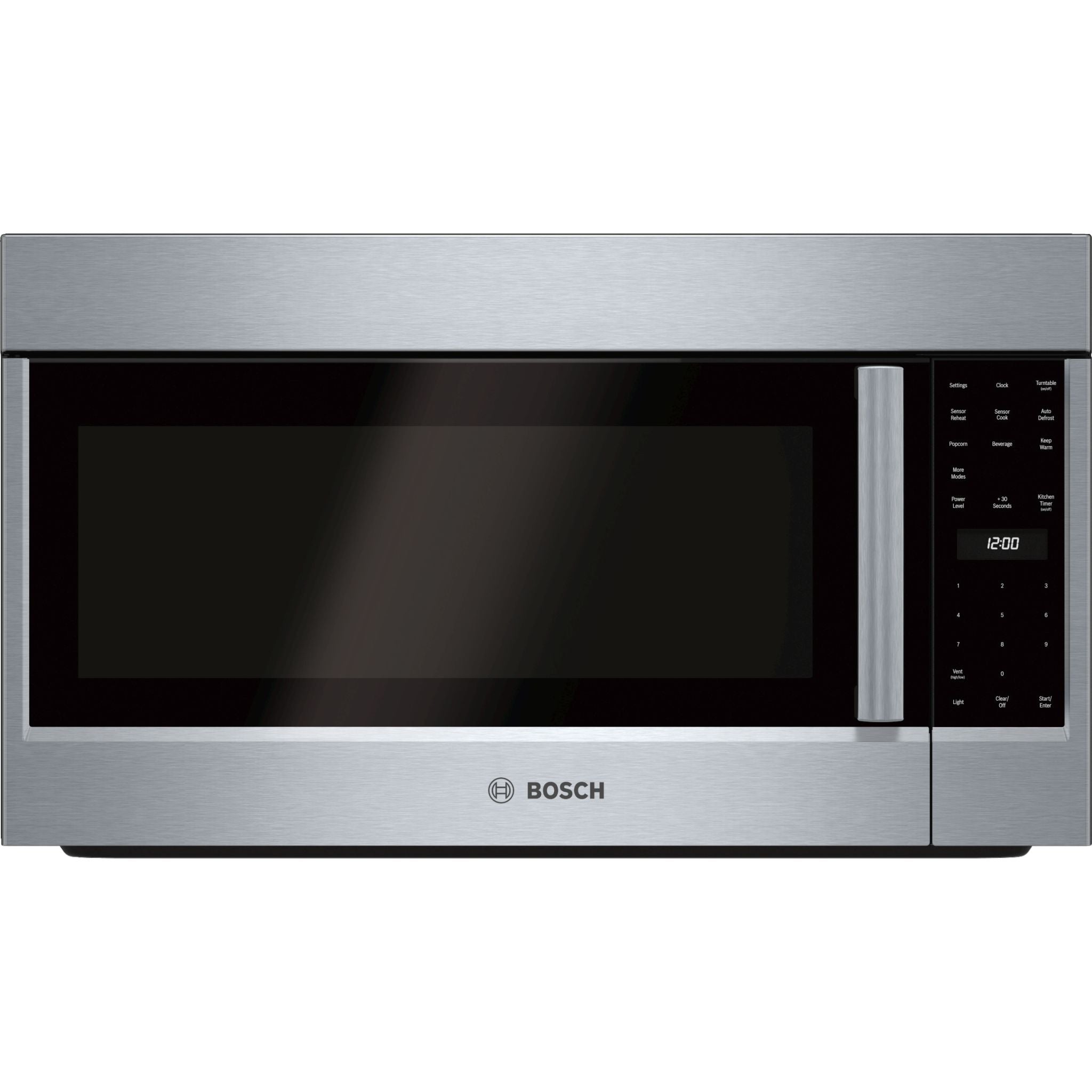 Bosch HMV5053C Stainless Steel Over the Range Microwave Oven - Powerful 1000W, 1.6 cu.ft Capacity for Family Kitchen Cooking & Reheating
