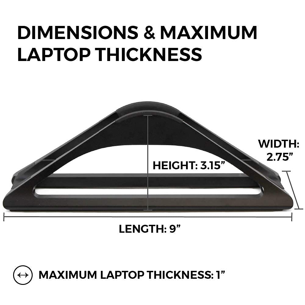 HumanCentric Adjustable Vertical Laptop Stand for Desk - Matte Black | Ergonomic Holder for MacBook, MacBook Pro & All Laptops | Perfect for Home Office & Workspace Organization | Space-Saving Computer Dock for Better Posture & Productivity